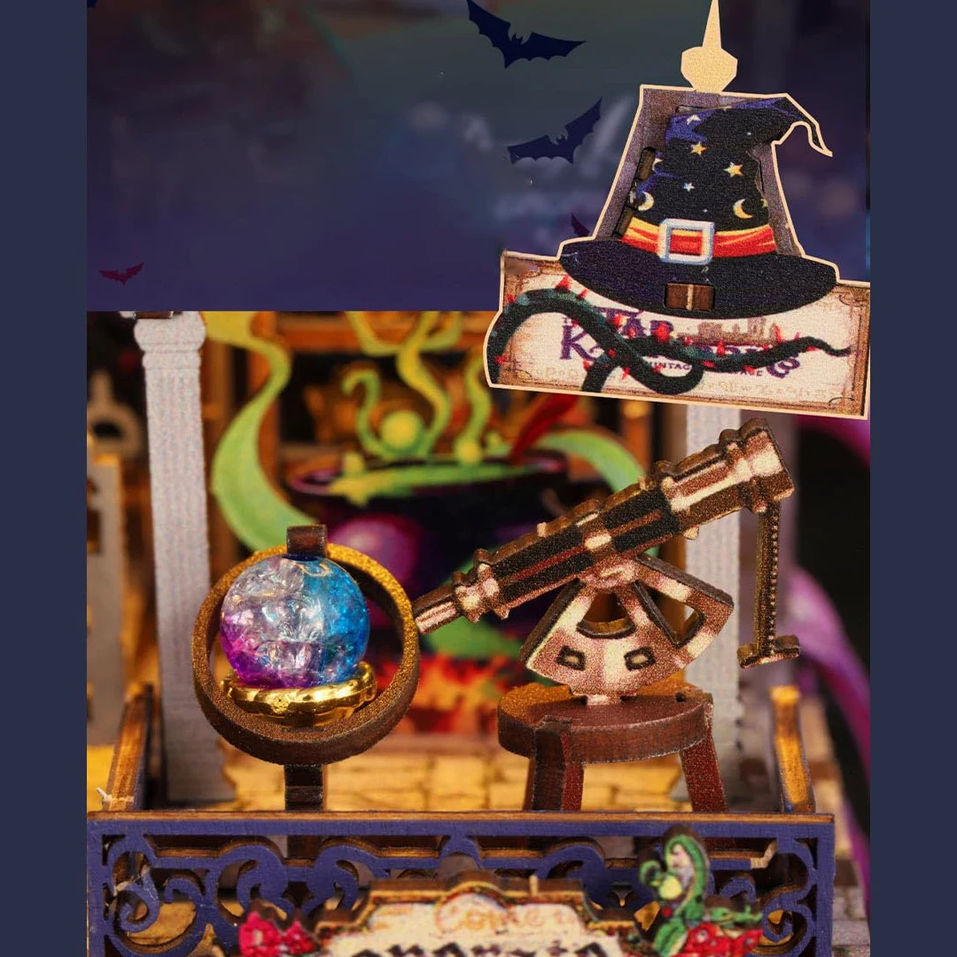 300+ pezzi DIY Magic Castle Modellino casetta puzzle in legno 3D | Regalo per Natale, Halloween, compleanno, decorazione fatta a mano per gli amanti del fai da te, decorazione creativa