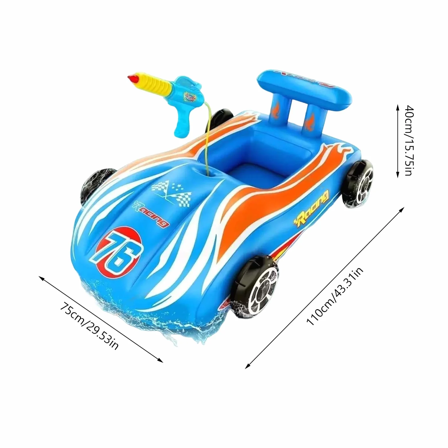 Galleggiante Auto per Bambini Gonfiabile Estivo | Salvagente a Forma di Cartone Animato per Bambini, Feste in Piscina, , Giardino, Campeggio, Laghetto