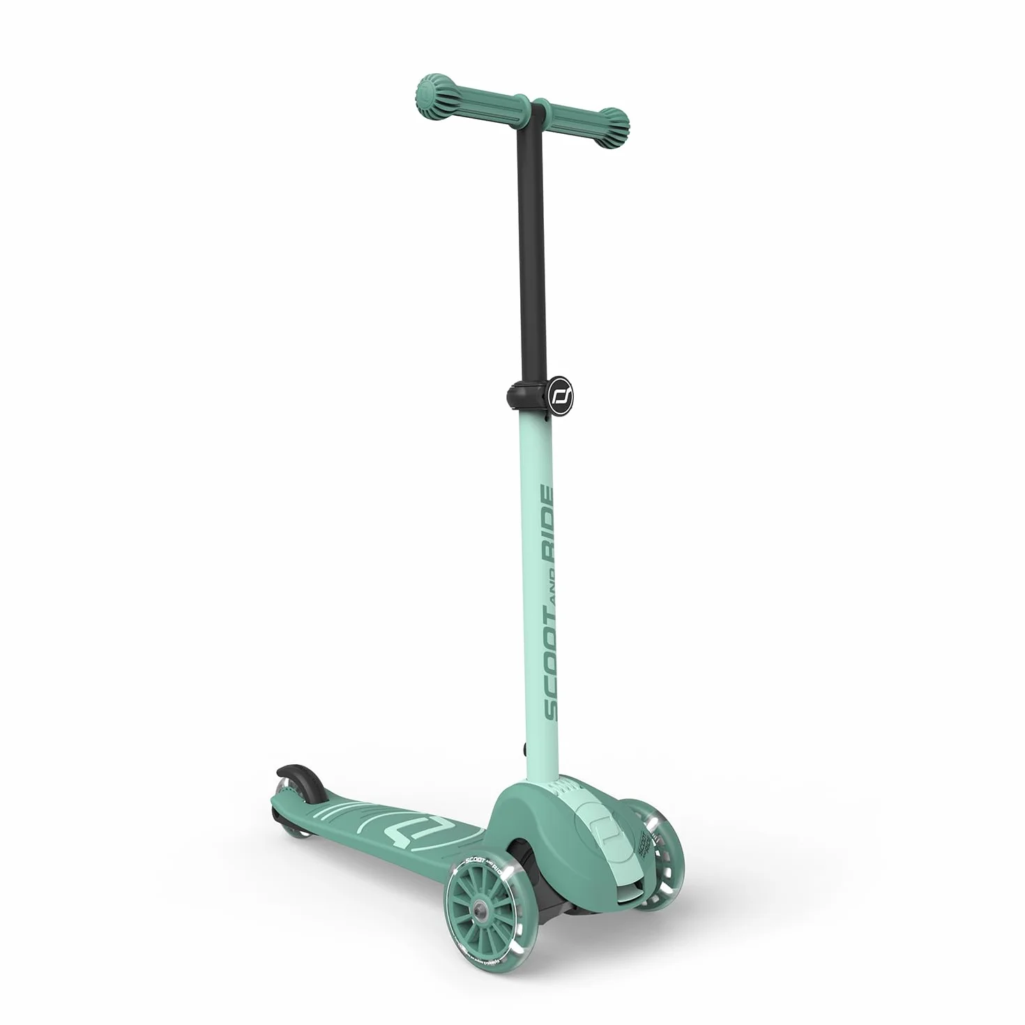 Scoot & Ride Highwaykick 3S Monopattino per bambini regolabile in altezza pieghevole sterzo a LED 96-130 cm