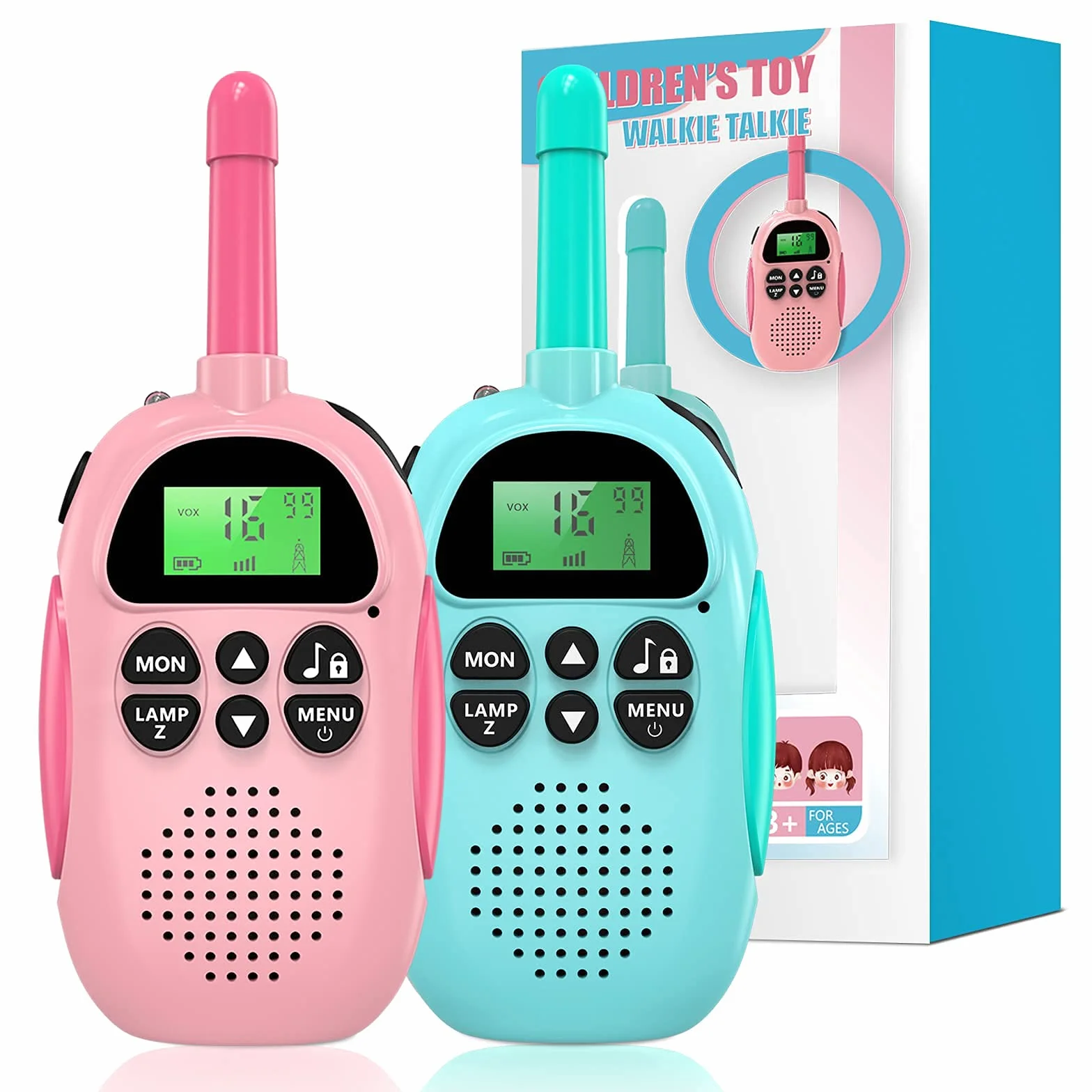 Uleway Walkie Talkie Ricaricabili Lunga Portata 16 Canali LCD Retroilluminato VOX Blocco Tastiera Torcia per Bambini 3-12 Anni