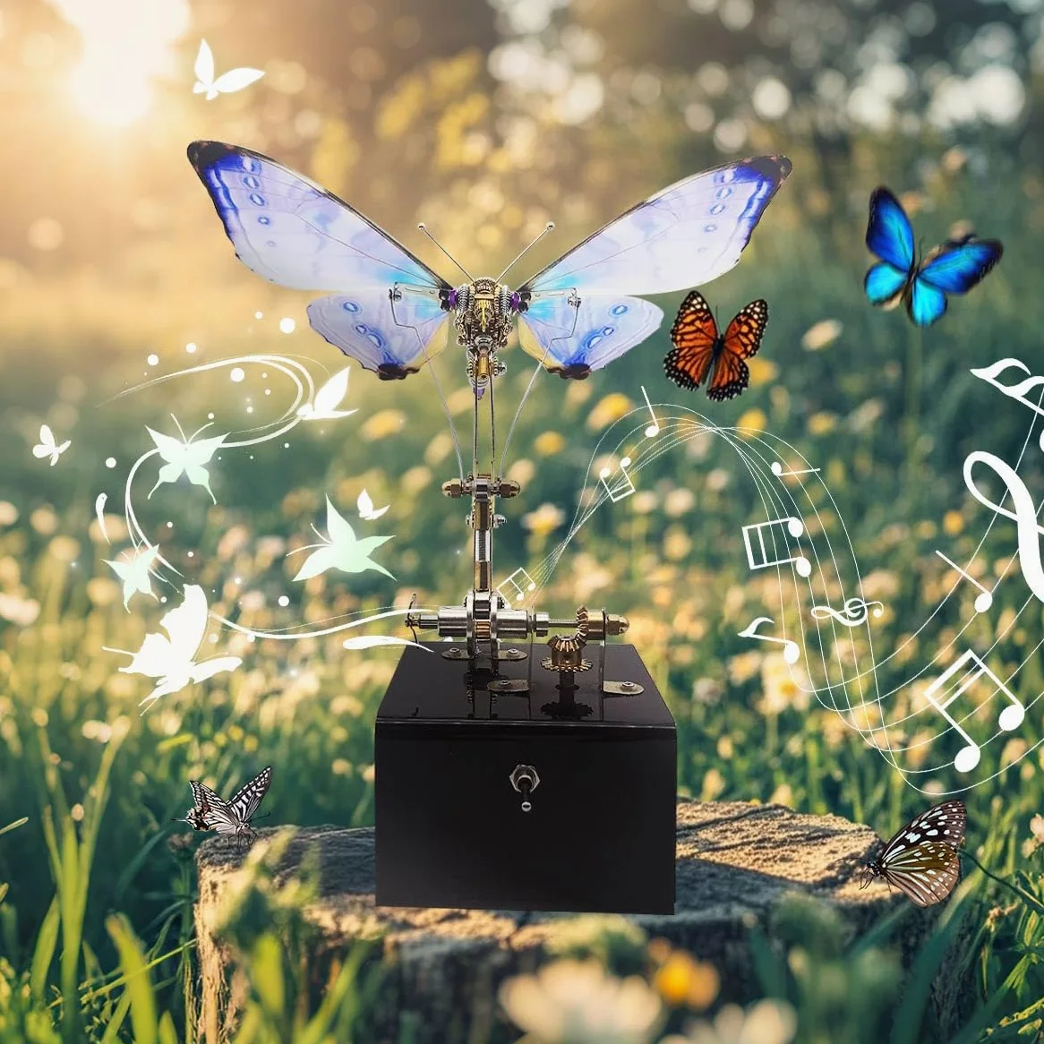 Steampunk - Puzzle in metallo 3D per adulti, con farfalla, 300 pezzi, per il montaggio fai da te
