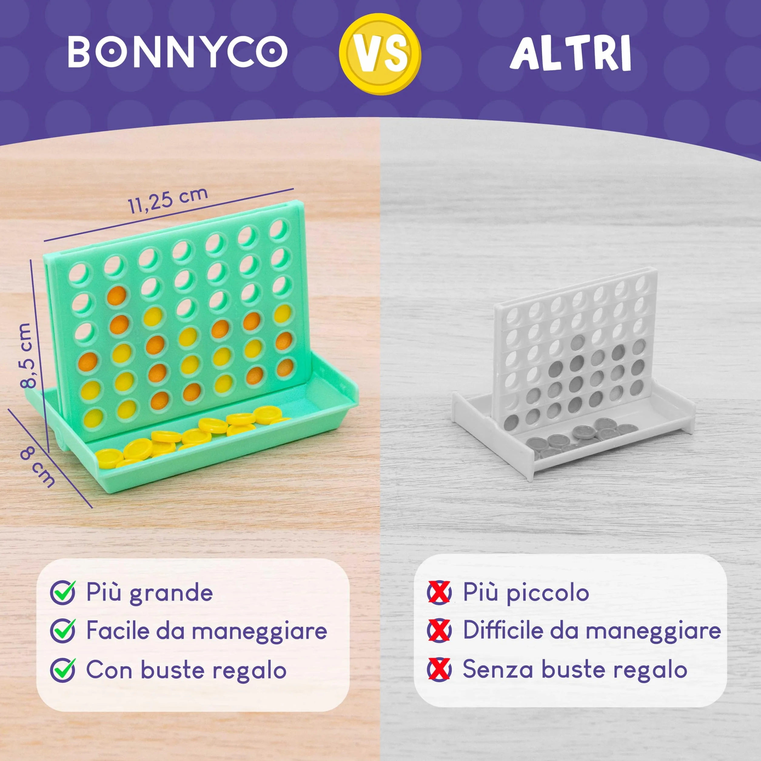 BONNYCO 16 Gadget Compleanno Bambini 3-12 Anni Set Linea con Sacchetti Sorpresa Invitati Festa