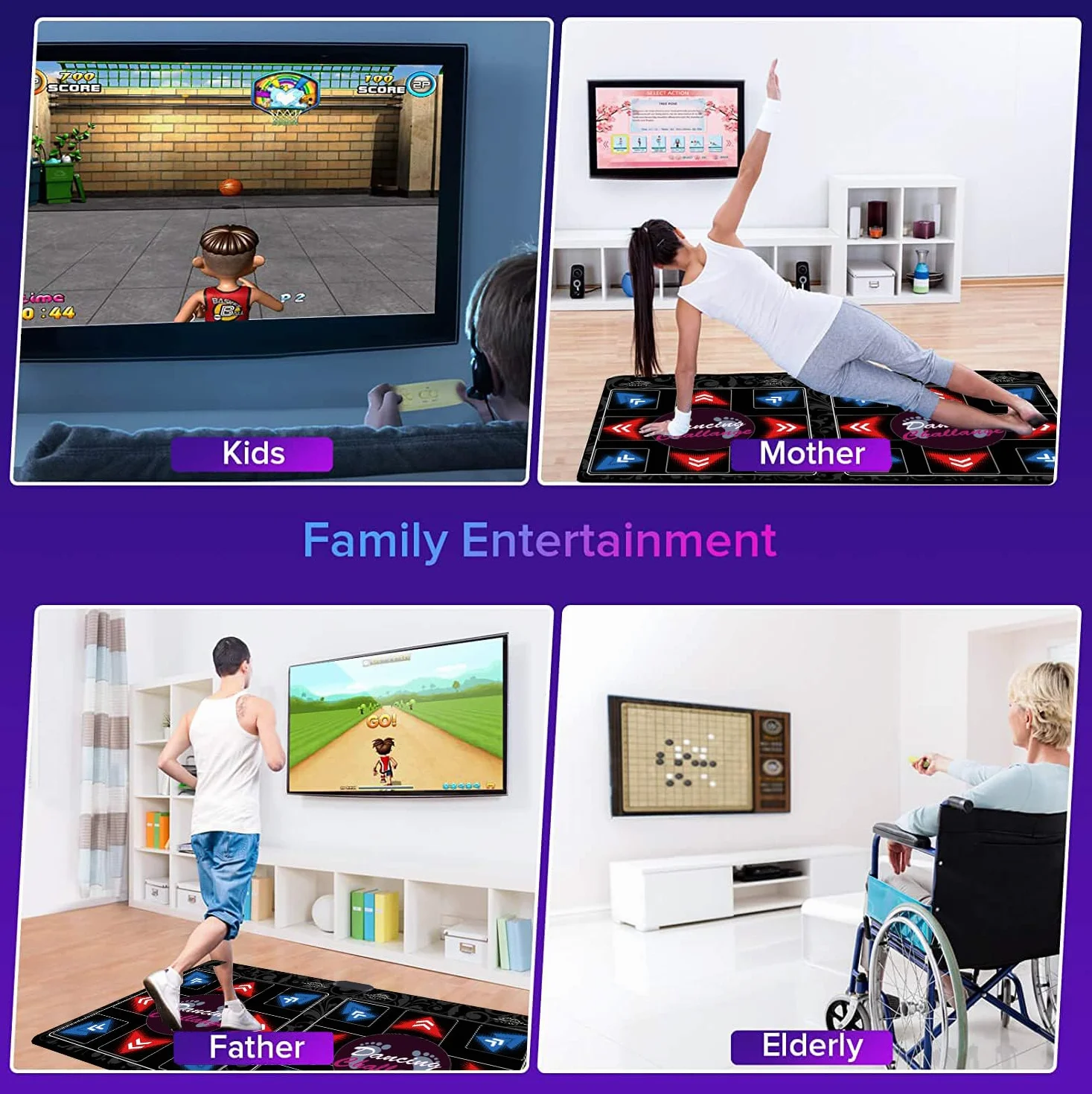 Tappeto da Ballo Fitness HDMI 64GB 899 Giochi 650 Brani Wireless Flanella Premium