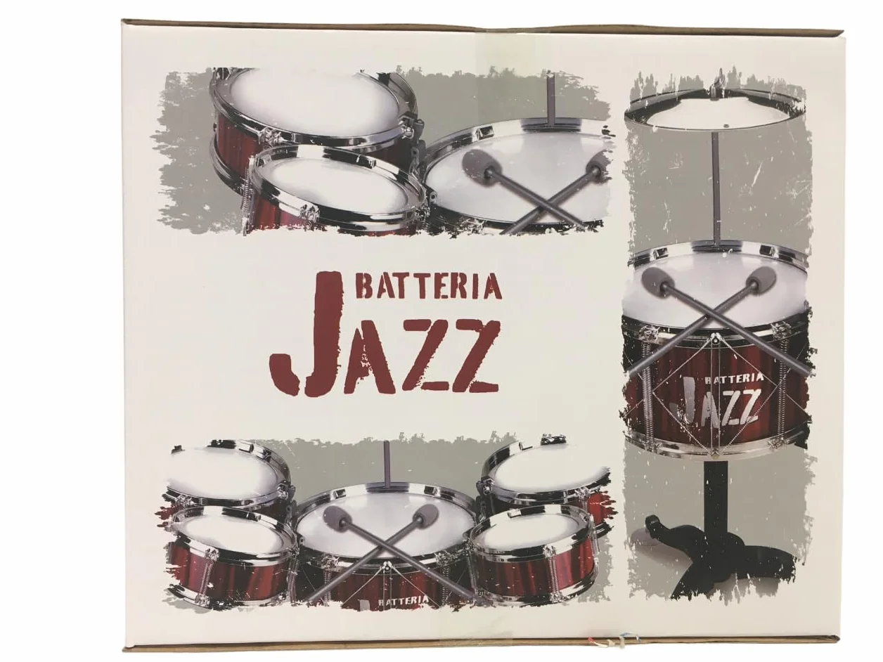 Batteria per Bambini Batteria Jazz Drum Set Batteria Giocattolo per Bambini Mini Drum Set Strumenti Musicali con 5 Tamburi 1 Piatto 2 Bacchette Strumento Musicale a Percussione Educativo (A)