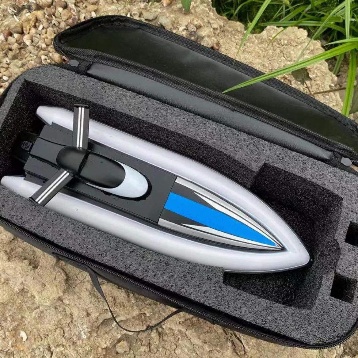 Sosoport Nave Giocattolo Galleggiante Telecomandata Elettrica Doppia Propulsione, lungo Autonomia 1200 Mah, per Piscina e Lago, Materiale Plastica e Acciaio Inox