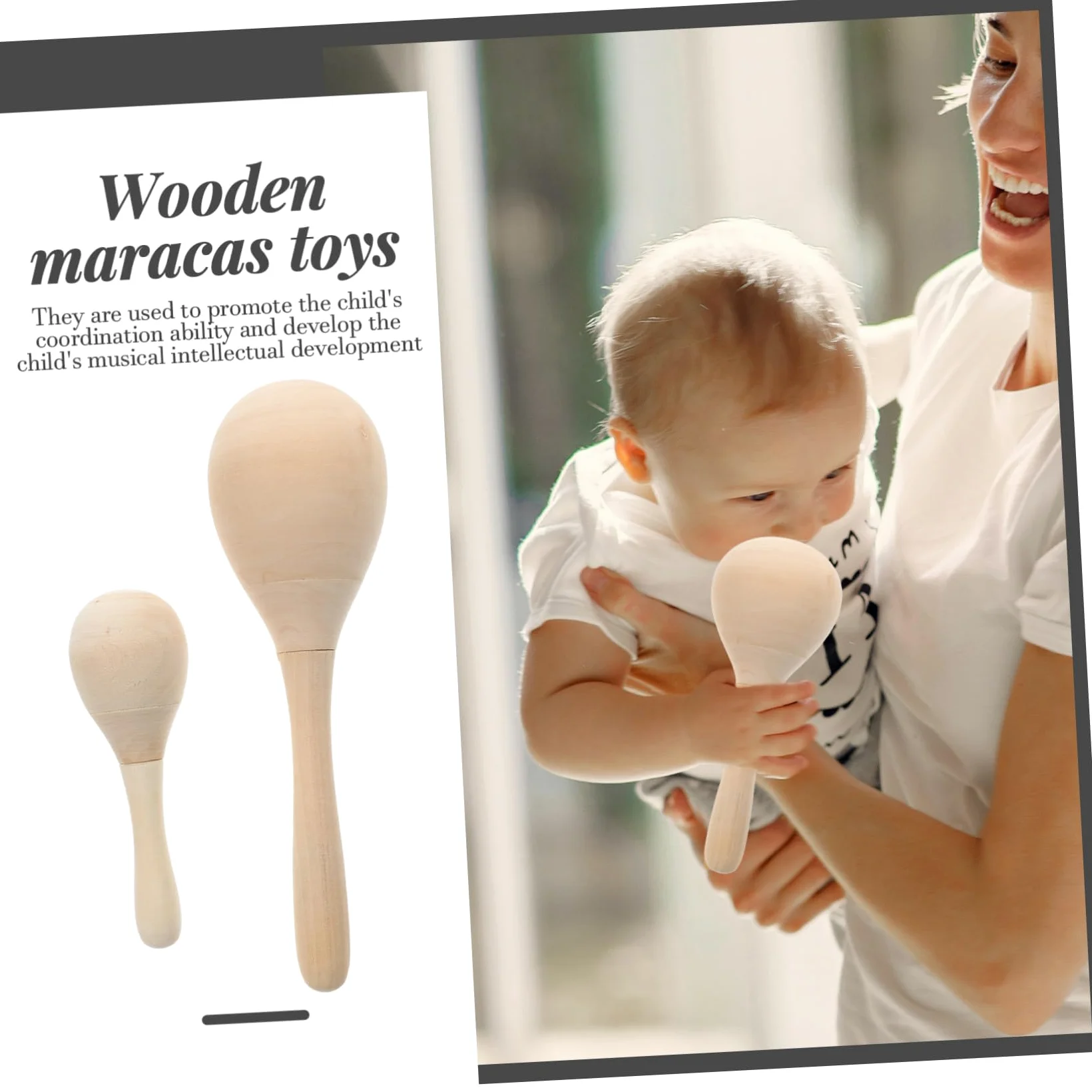 minkissy Maracas in Legno 12 Pezzi per Ragazzo Ragazza Design Creativo e Compatto, Strumento Musicale Fai da Te per Casa e Aula di Scuola