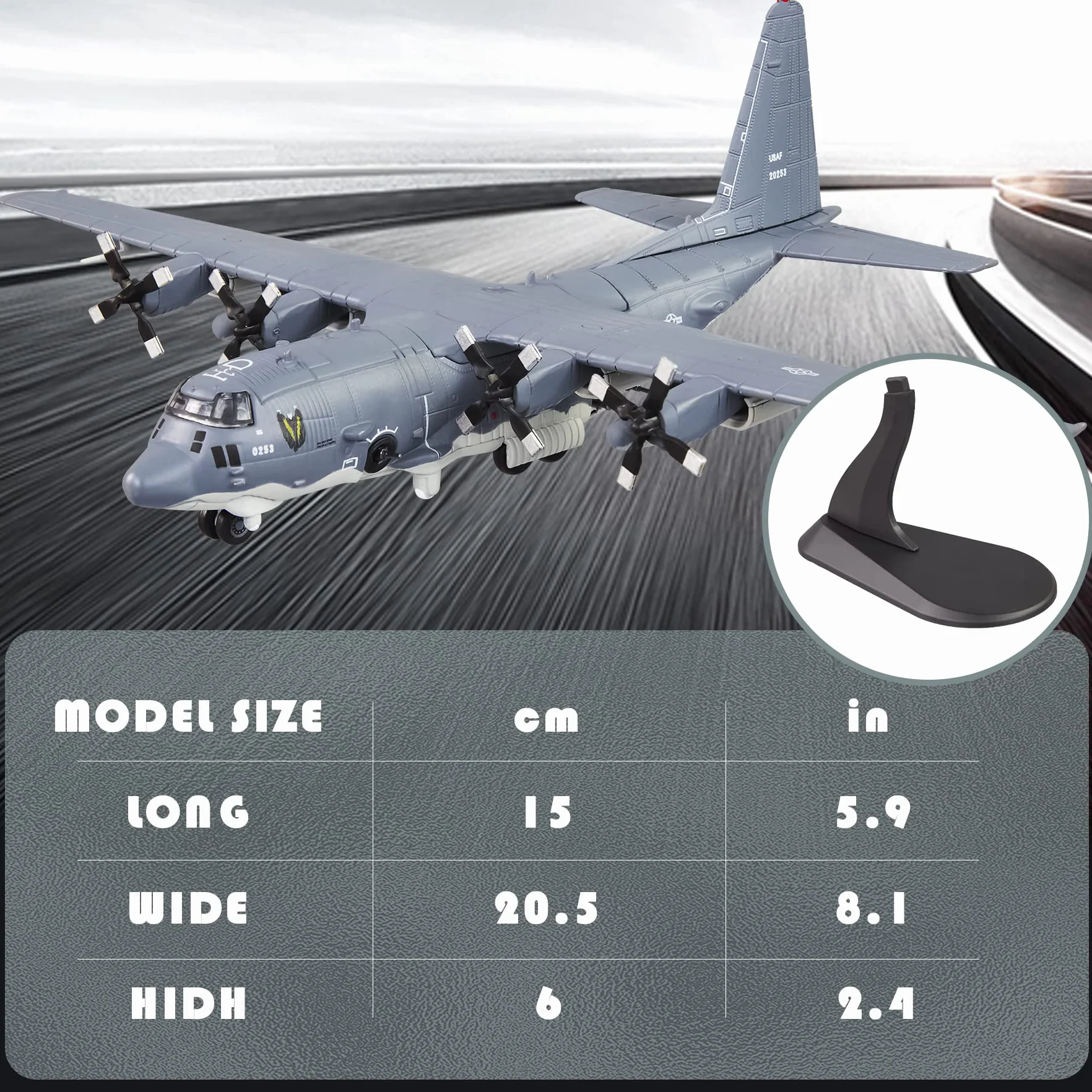 1/200 AC-130u Fighter Attack Plane Metal Fighter Military Model Fairchild Republic Diecast Plane Model for Commemorate Collection or Gift
