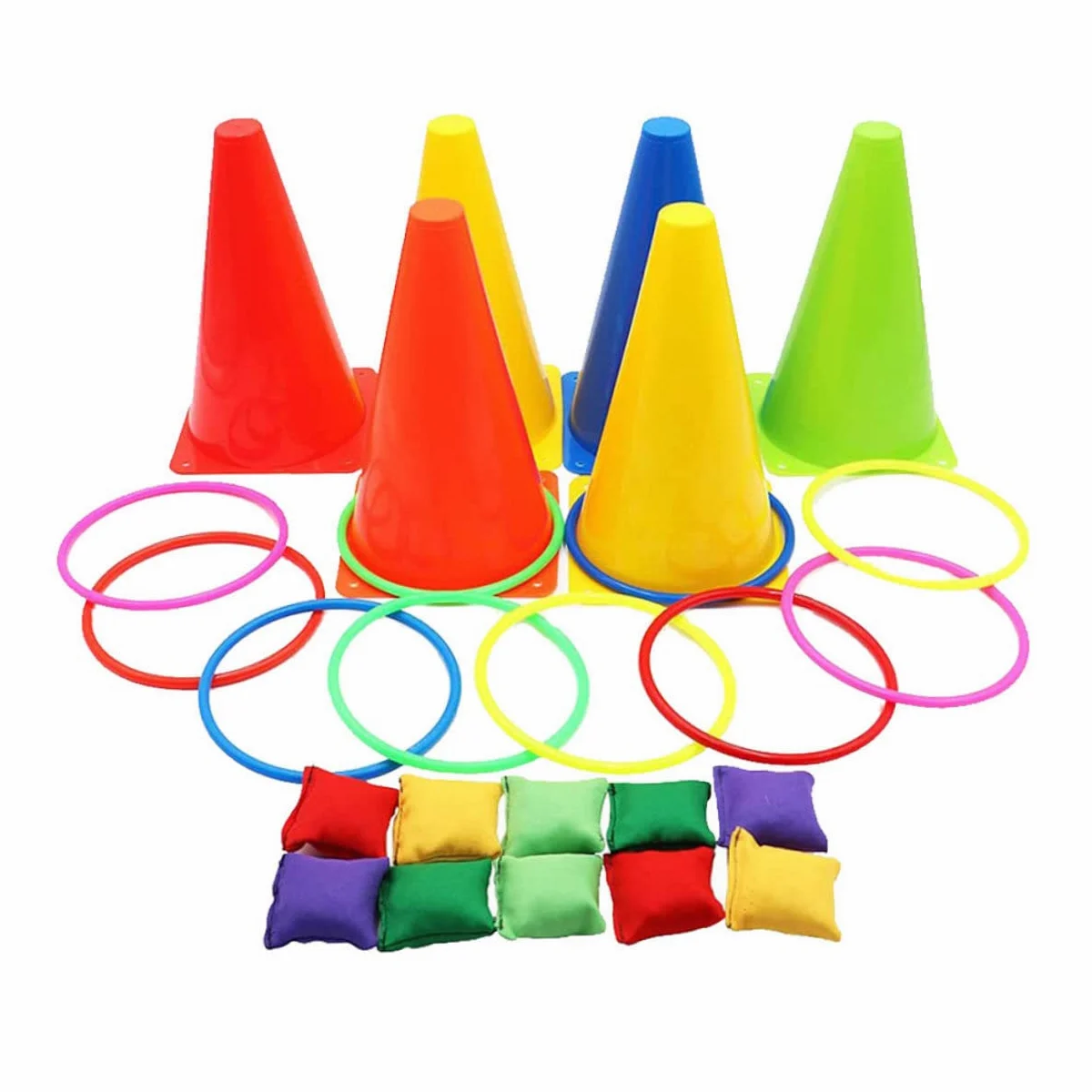 Gioco di Lancio Anelli per Bambini Set 1, Plastico Colorato | Giochi in Famiglia, Design Allegro, Attività Ricreative per Ragazzi e Ragazze Colore Casuale