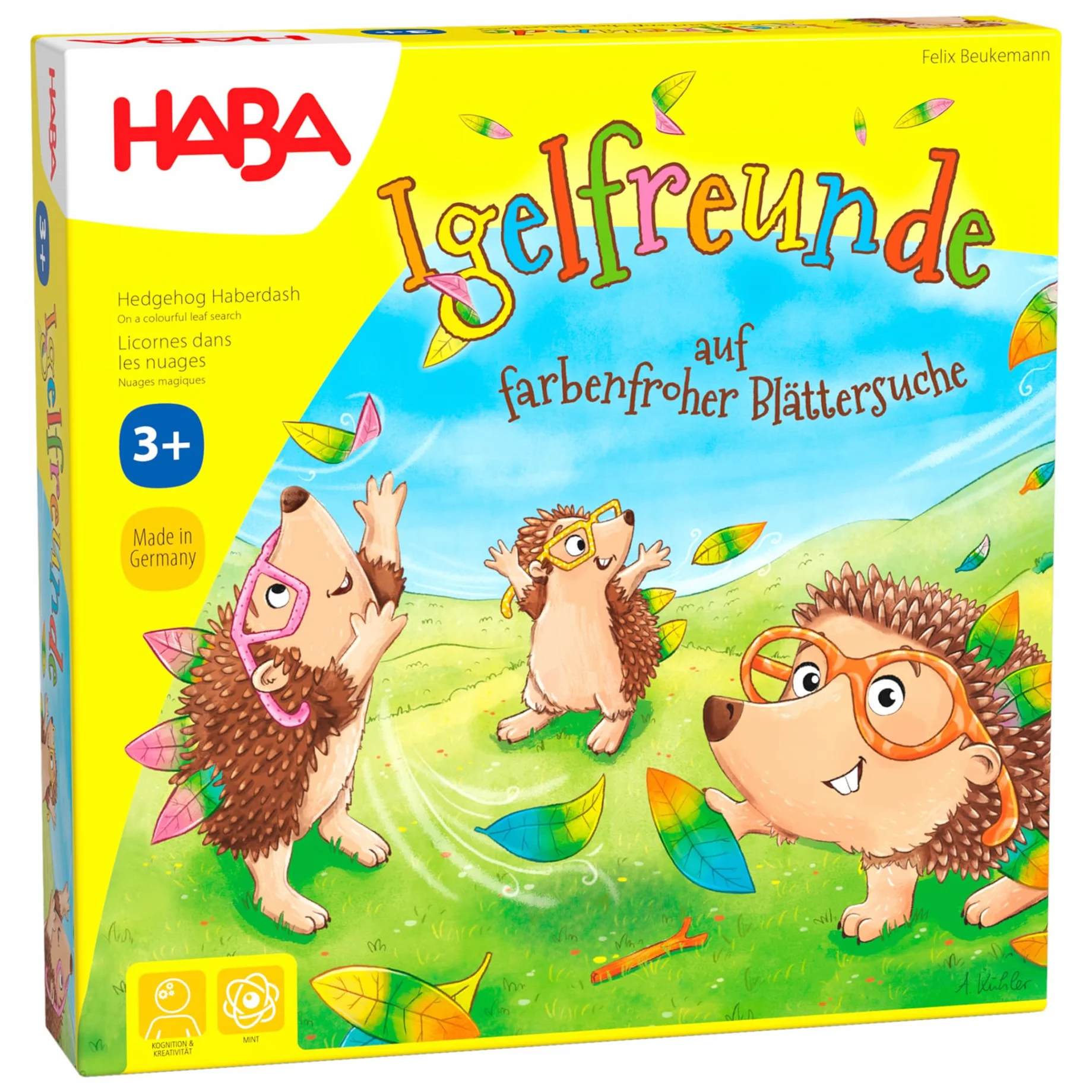 HABA Riccio – Gioco di dadi e memo per bambini dai 3 anni in su, gioco per 2-4 giocatori, con ricci 3D e foglie a incastro, promuove abilità motorie e concentrazione, 1305587001