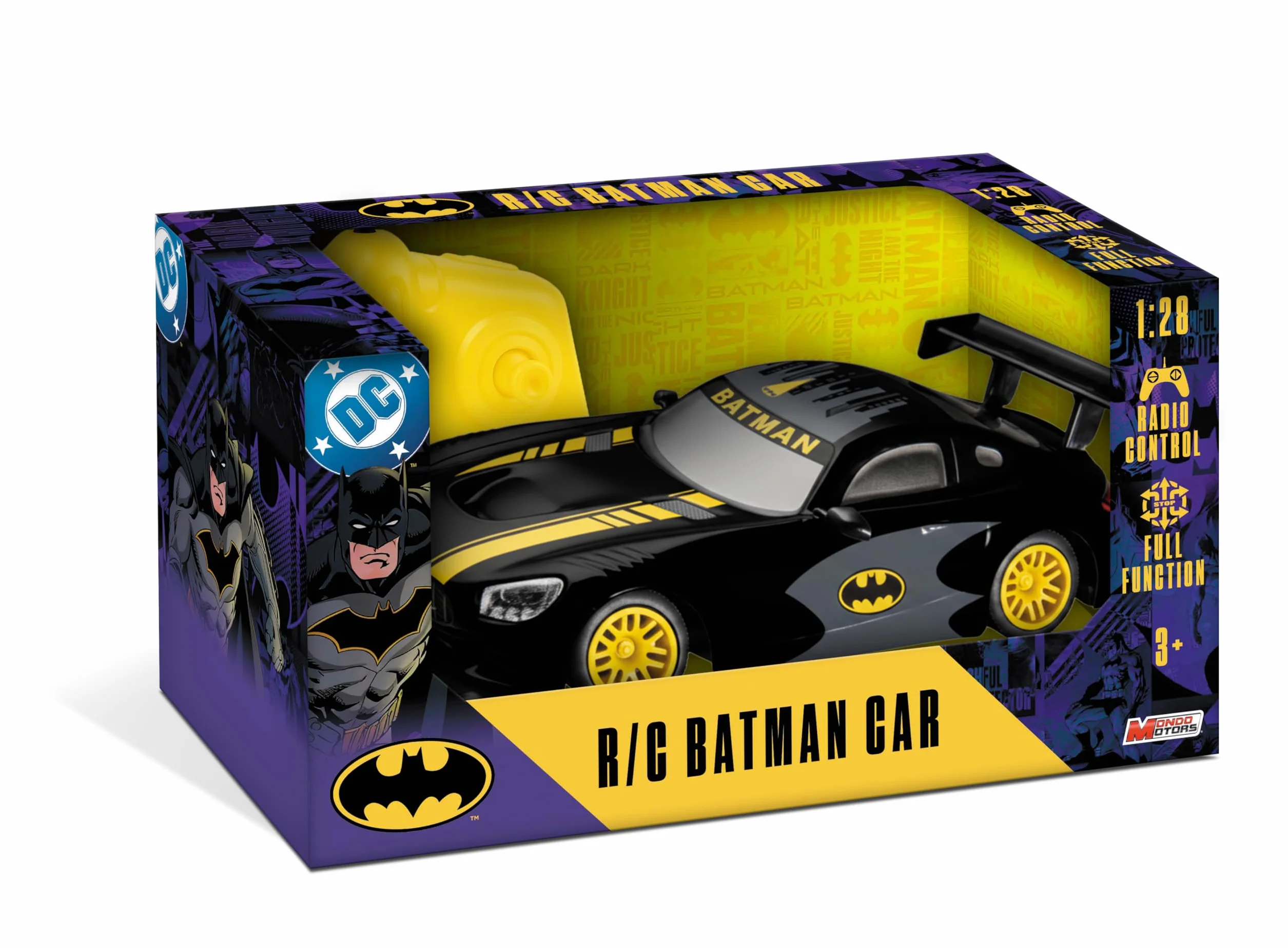 Mondo Motors - RC BATMAN CAR 1:28 - modello radiocomandato 16 cm - auto giocattolo per bambini - 63870