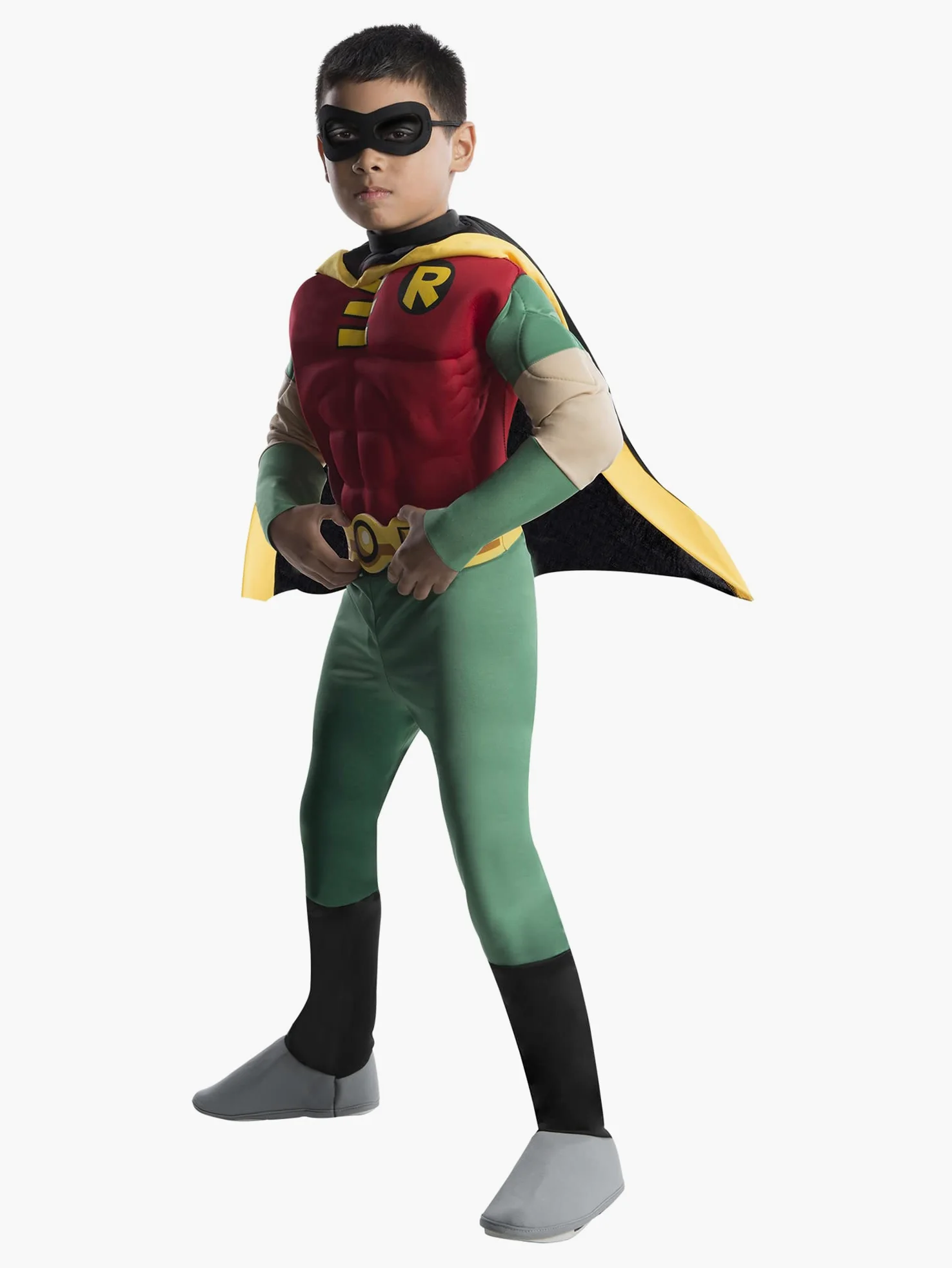 Rubie's Official DC Comic Teen Titan Robin Muscle Chest Child Costume, Superhero Fancy Dress