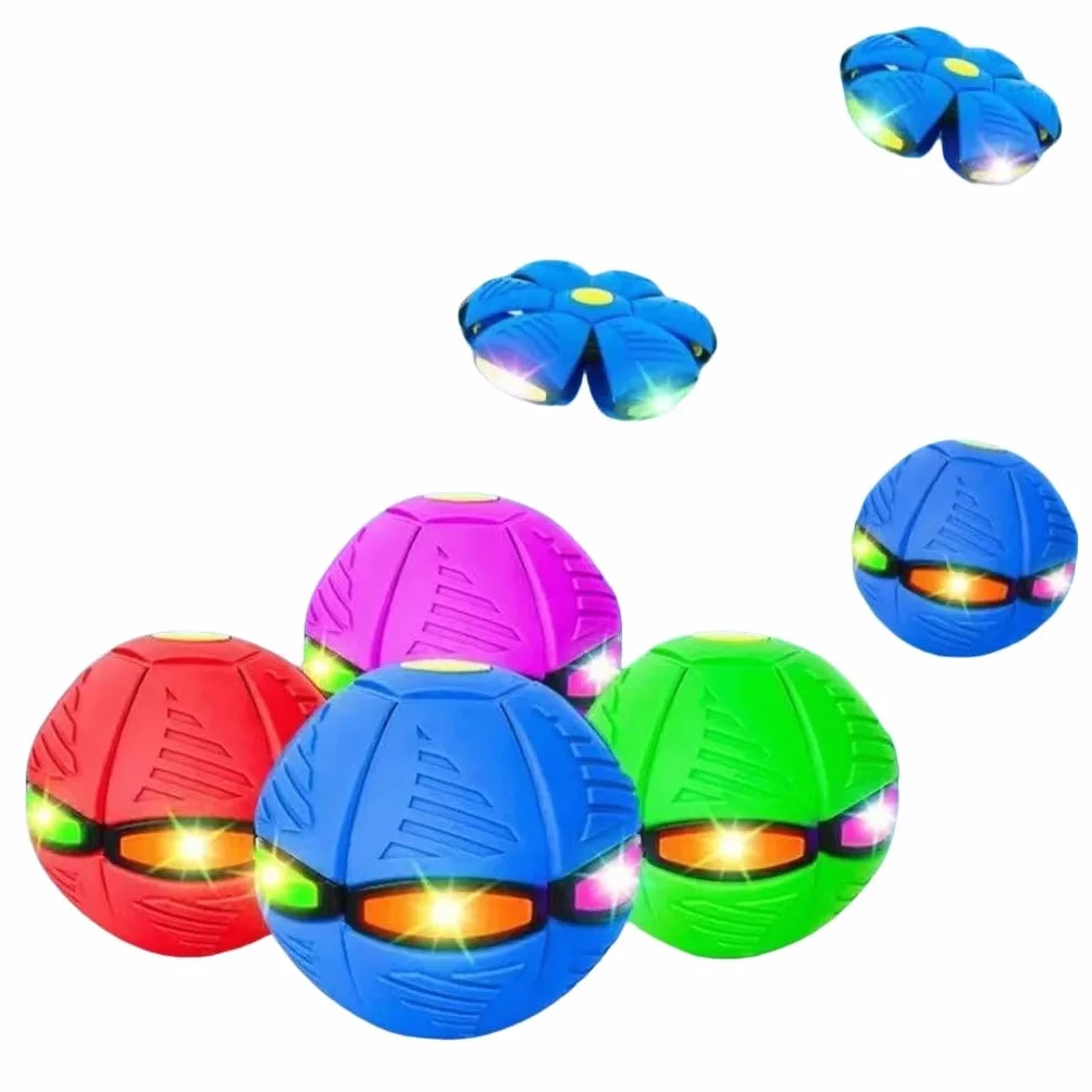 Generico 2026 aggiornamento Palla rimbalzante Magica, Disco Volante Magico, Nuova Palla rimbalzante Luminosa trasformabile a Doppia Forma per Bambini, con 6 luci