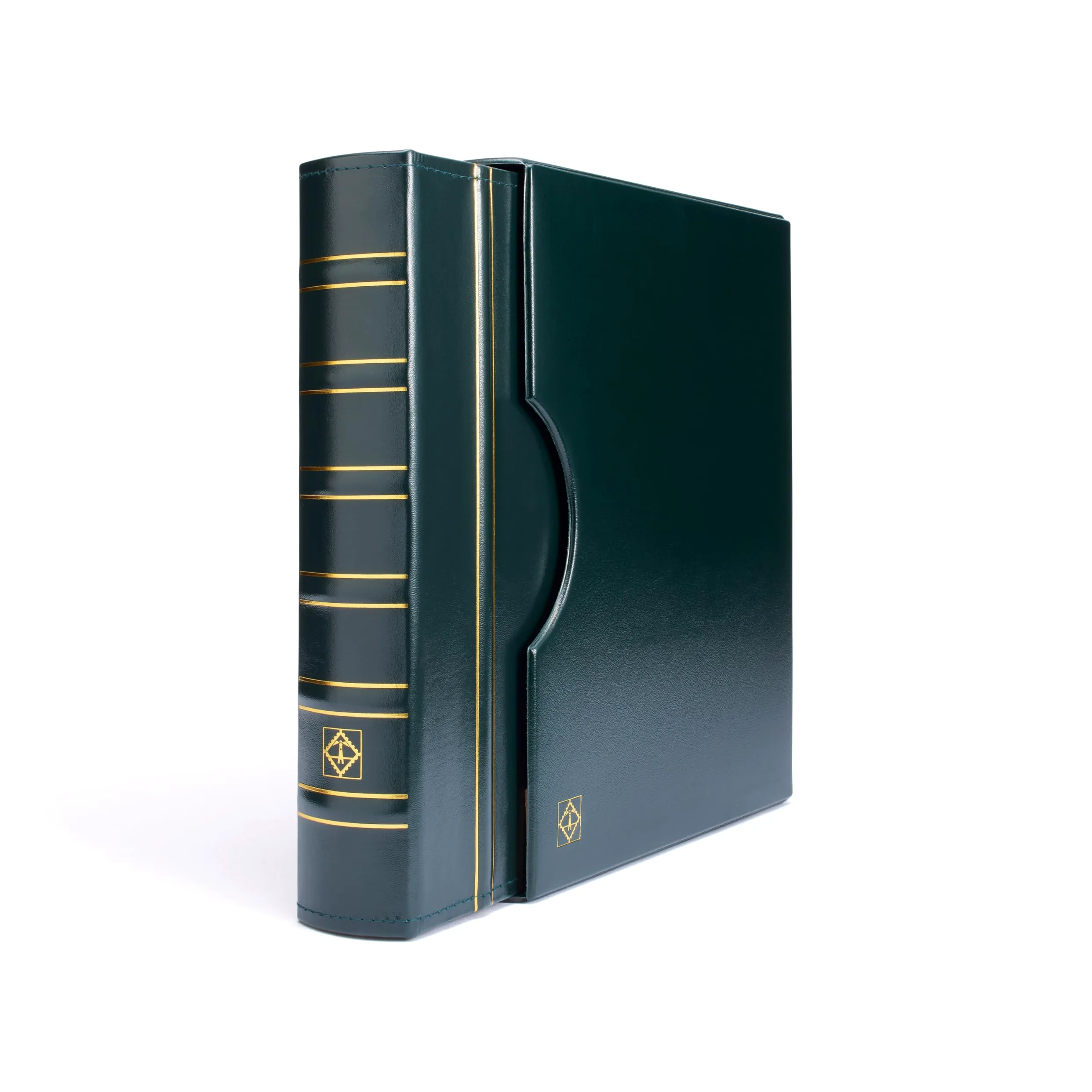 Leuchtturm 317159 Album per Monete Grande - Raccoglitore ad Anelli per l'autoprogettazione in Design Classico - Incluso Astuccio - Verde