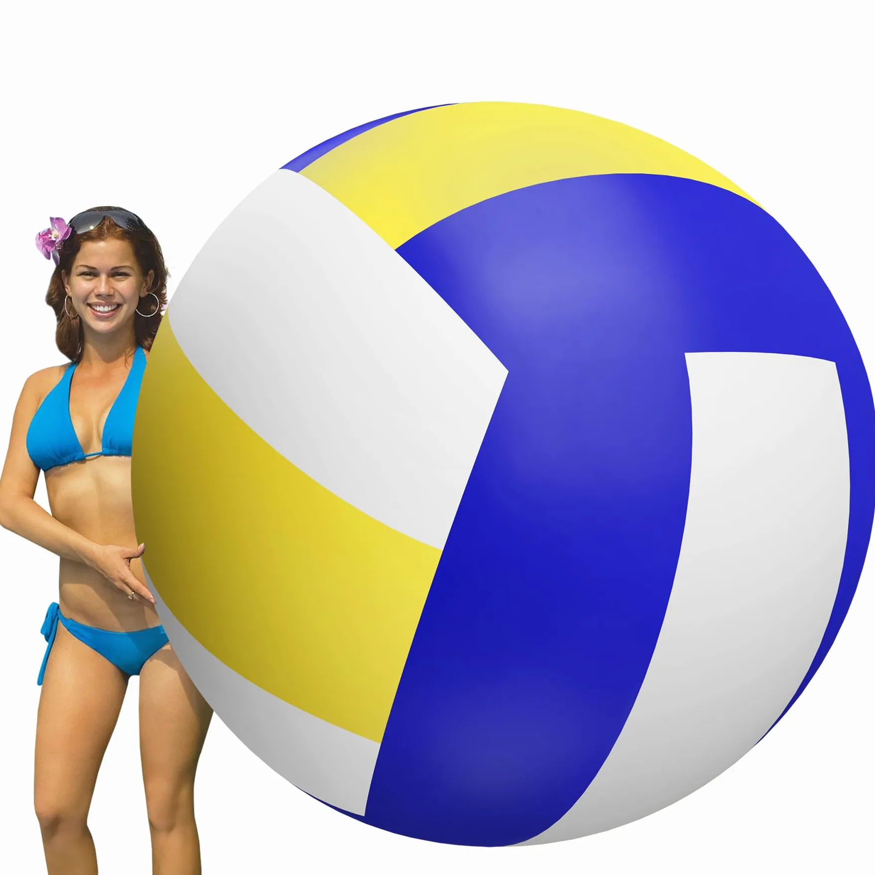 Palloni da spiaggia enormi delle palle gonfiabili di pallavolo gigante a 60 pollici | Grande PVC Jumbo Beach Sports Balls Giocattoli per attività all'aperto Bomboniere