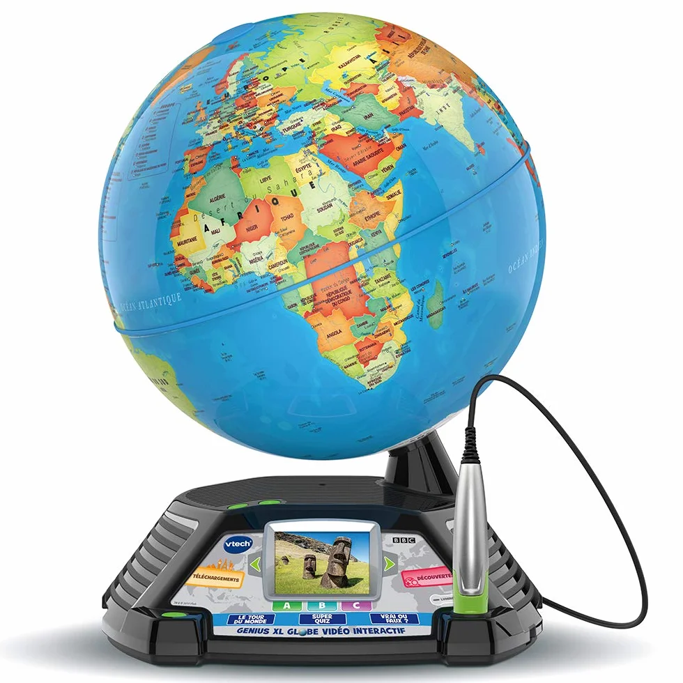 VTech - Genius XL Globe Video Interattivo, Globo Terrestre Bambino con Schermo Colore, Pennino Tocco, 600 Video della BBC, Giocattolo Scienziato Educativo, Regalo Bambino da 7 Anni - Contenuto in