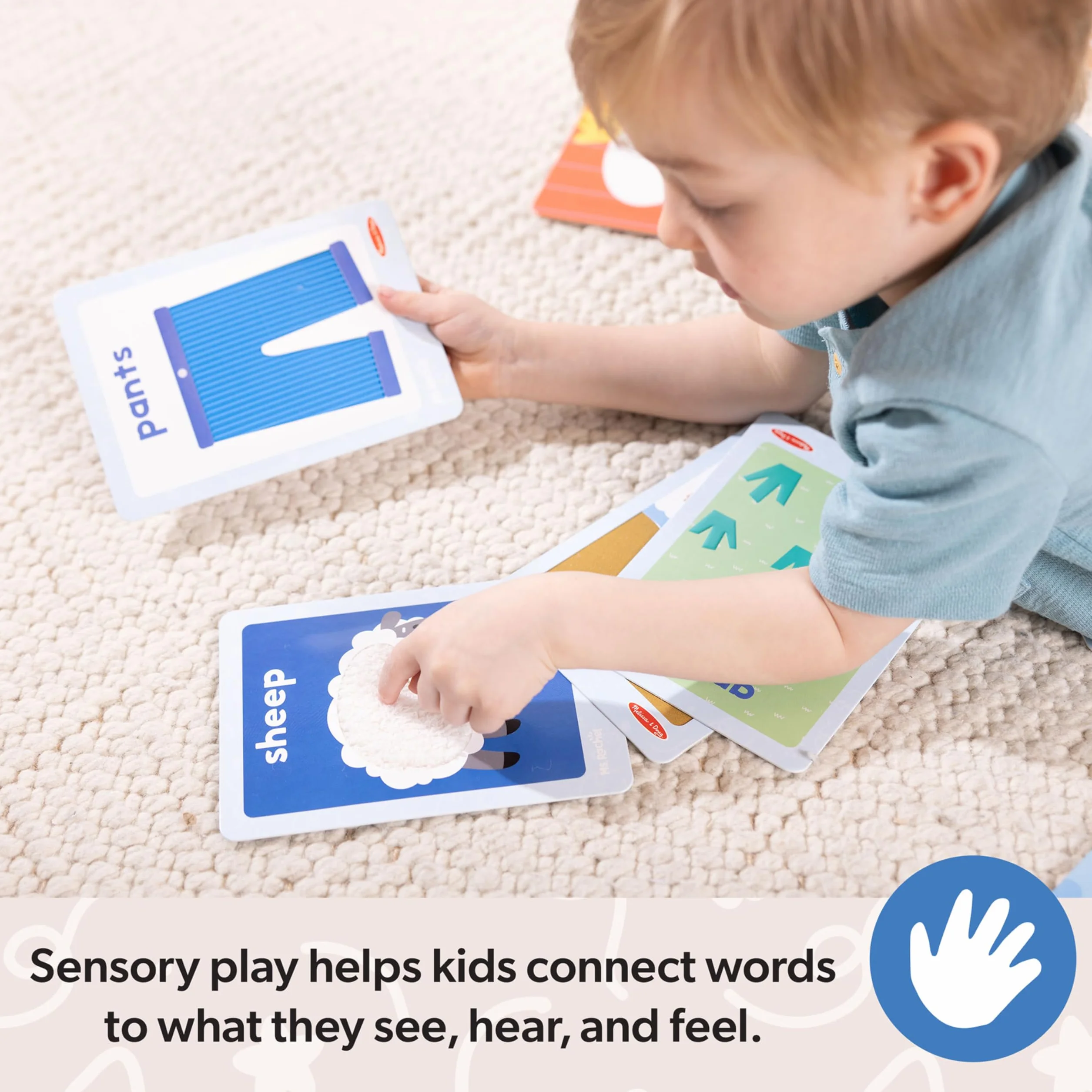Melissa & Doug® Ms. Rachel™ First Words - Flashcard sensoriali, giocattolo educativo per bambini e bambine