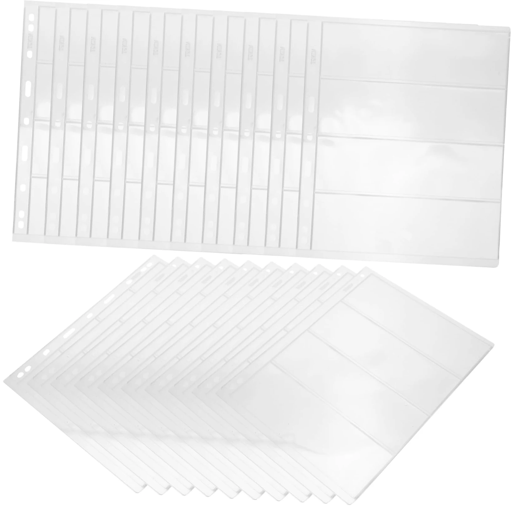 Album per Francobolli 20 Fogli in Pvc per Quaderno ad Anelli | Pagine Trasparenti a 4 File, Formato Standard a 9 Fori, per Raccolta e Archiviazione Ordinata