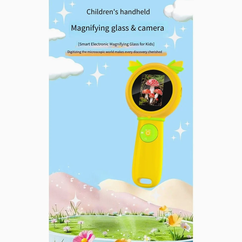 Microscopio Ottico per Bambini 1000X con Funzione Foto e Video, Mondo Microscopico, Giocattolo Educativo Scientifico per Bambini.