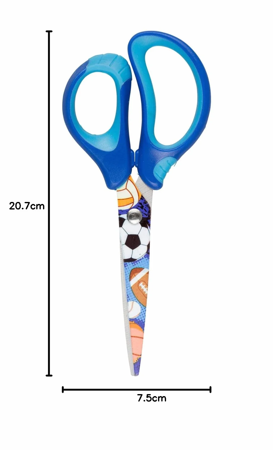 Idena 14028 - Forbici morbide con motivo a palline, blu, 1 pz.