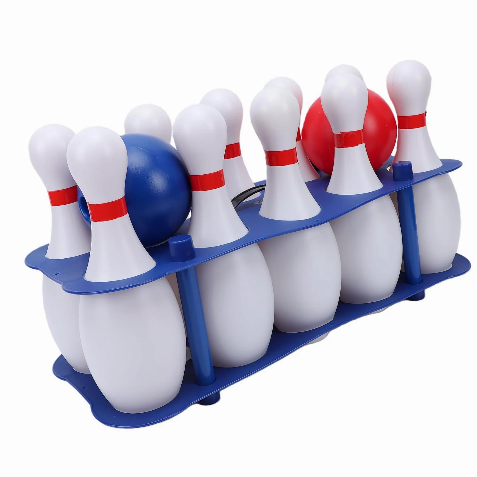 Set da Bowling per Bambini, Durevole, Sicuro, 10 Birilli in Plastica Bianca con 2 Palline Leggere, per Divertimento in Famiglia, Uso Interno Ed Esterno (Bambini dai 3 Anni su)