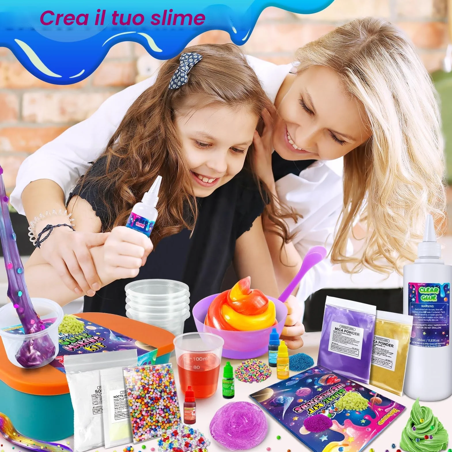 Galaxy DIY Slime Kit per Bambini 6-12, Laboratorio Creativo con Accessori