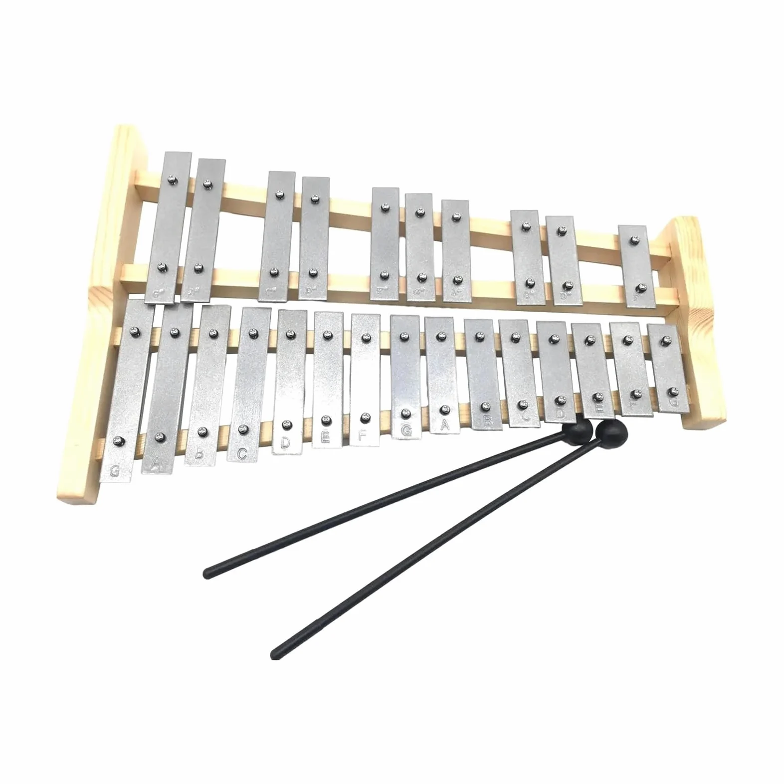 25 Key Glockenspiel Professional Compact Xylophone | Strumento musicale portatile con struttura in legno
