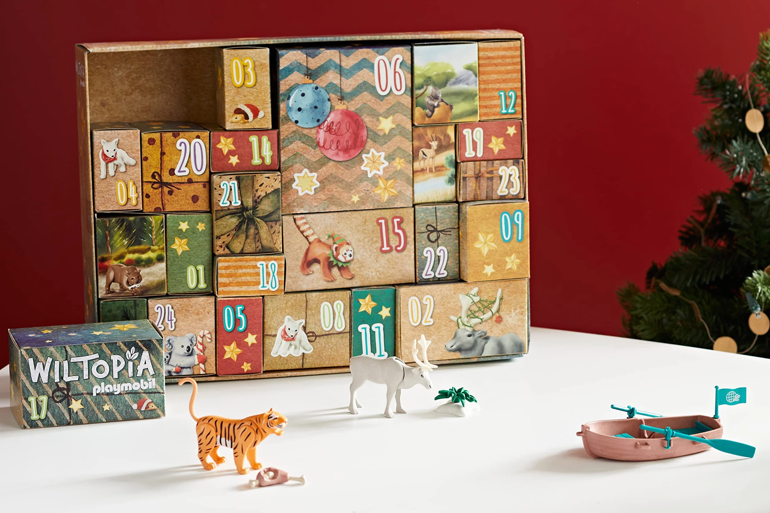 PLAYMOBIL Wiltopia 71006 Calendario Dell'Avvento Fai da Te, Viaggio degli Animali Intorno, Include 23 Animali da Tutto, Giocattolo Sostenibile per Bambini dai 4 Anni in su