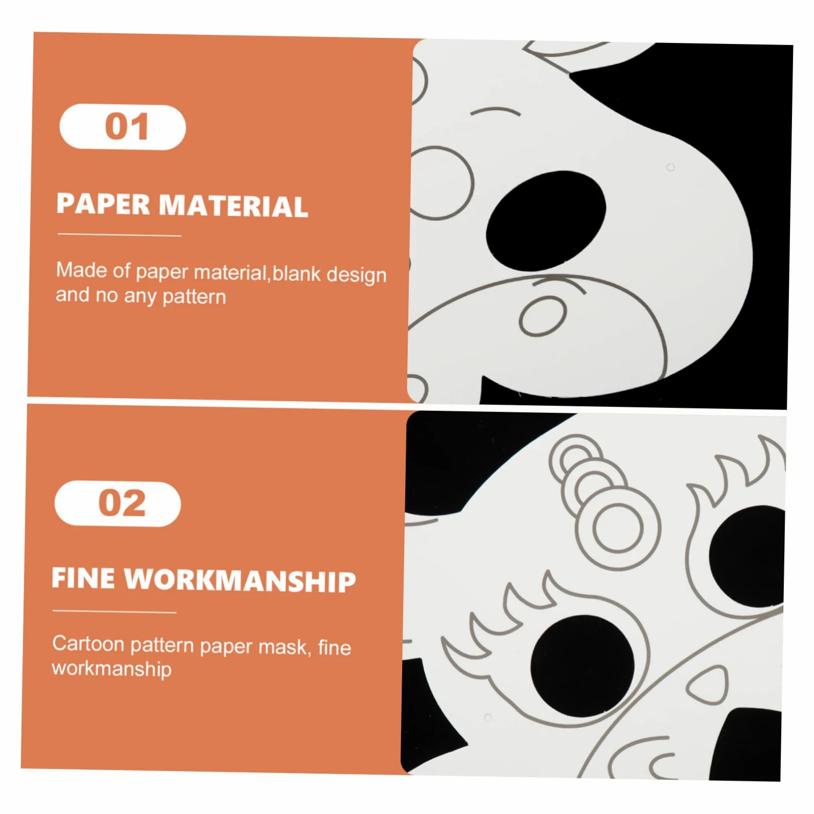 ibasenice 5sets Maschere Fatte Mano Per Maschere Animali Da Colorare Vuote Per Feste e Halloween Attività Creative Per Sviluppare La Manualità Dei