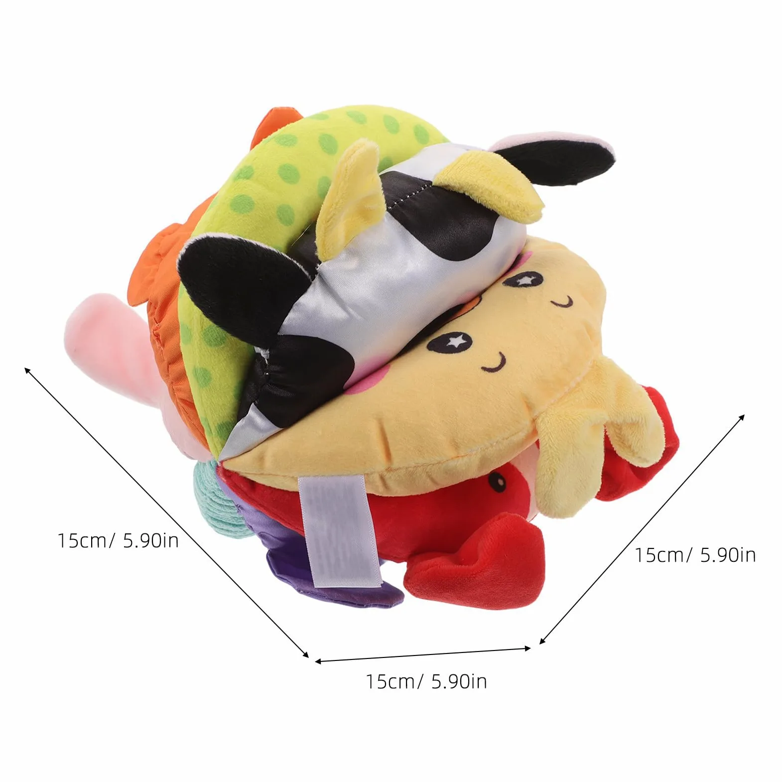 Toyvian Palla sensoriale per neonati - Palla colorata da afferrare in peluche - Giocattolo sensoriale morbido e strutturato per bambini, attività di gioco per bambini piccoli, bomboniera per feste -