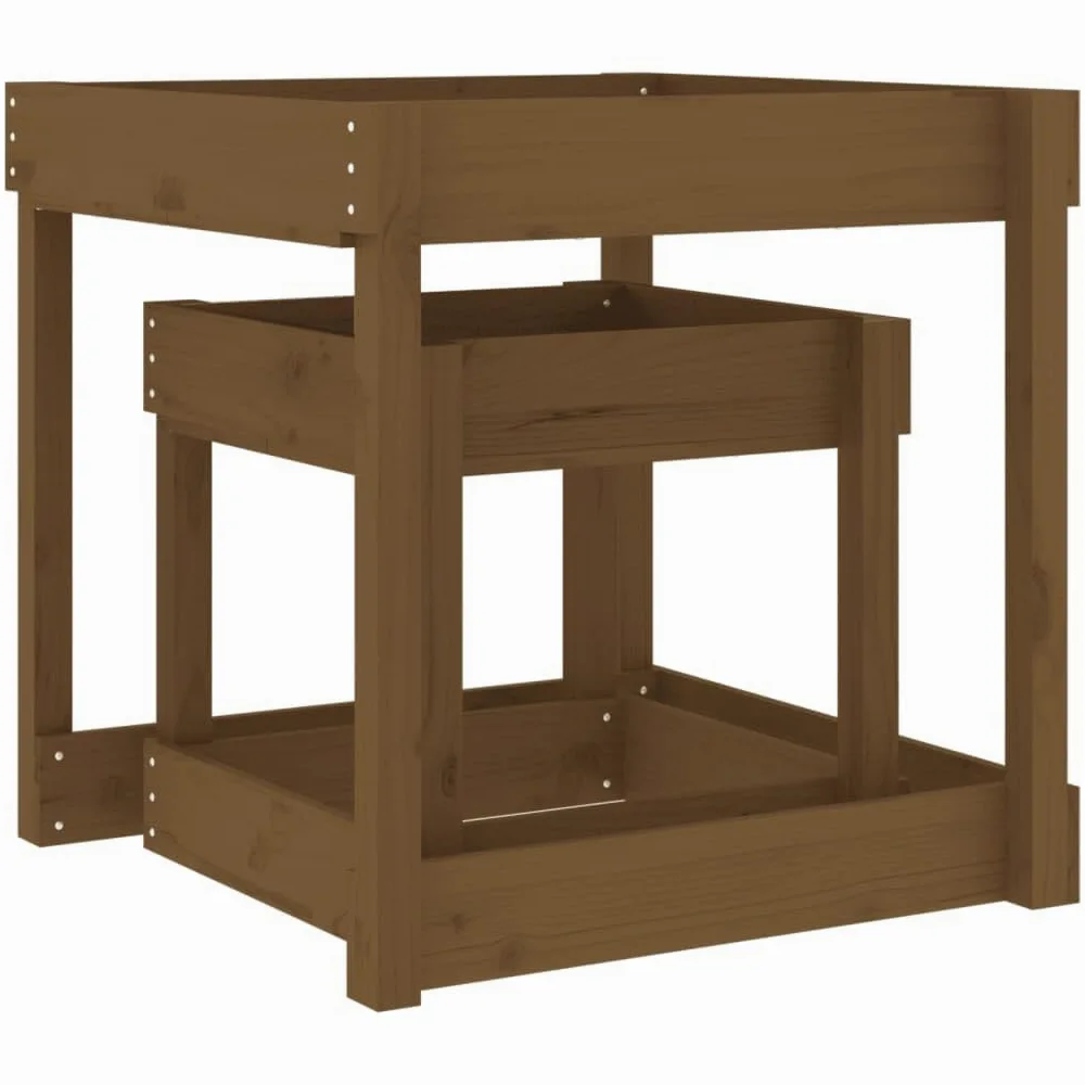 Tavoli Sabbiere 2 pz Marrone Ambra in Legno Massello di Pino,Giochi e giocattoli,Attrezzatura gioco per esterni-825054
