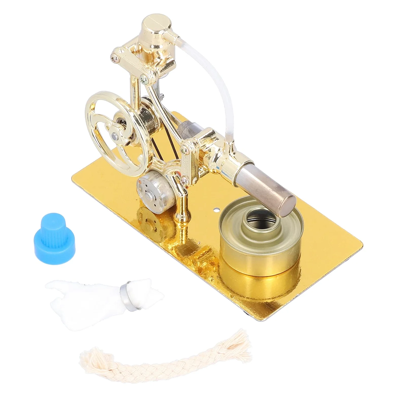 Fdit Motore Stirling con Generatore di Corrente, 16x8,8cm, per Generatore | Costruzione in ferro, progetto scientifico, modello iconico, apprendimento pratico