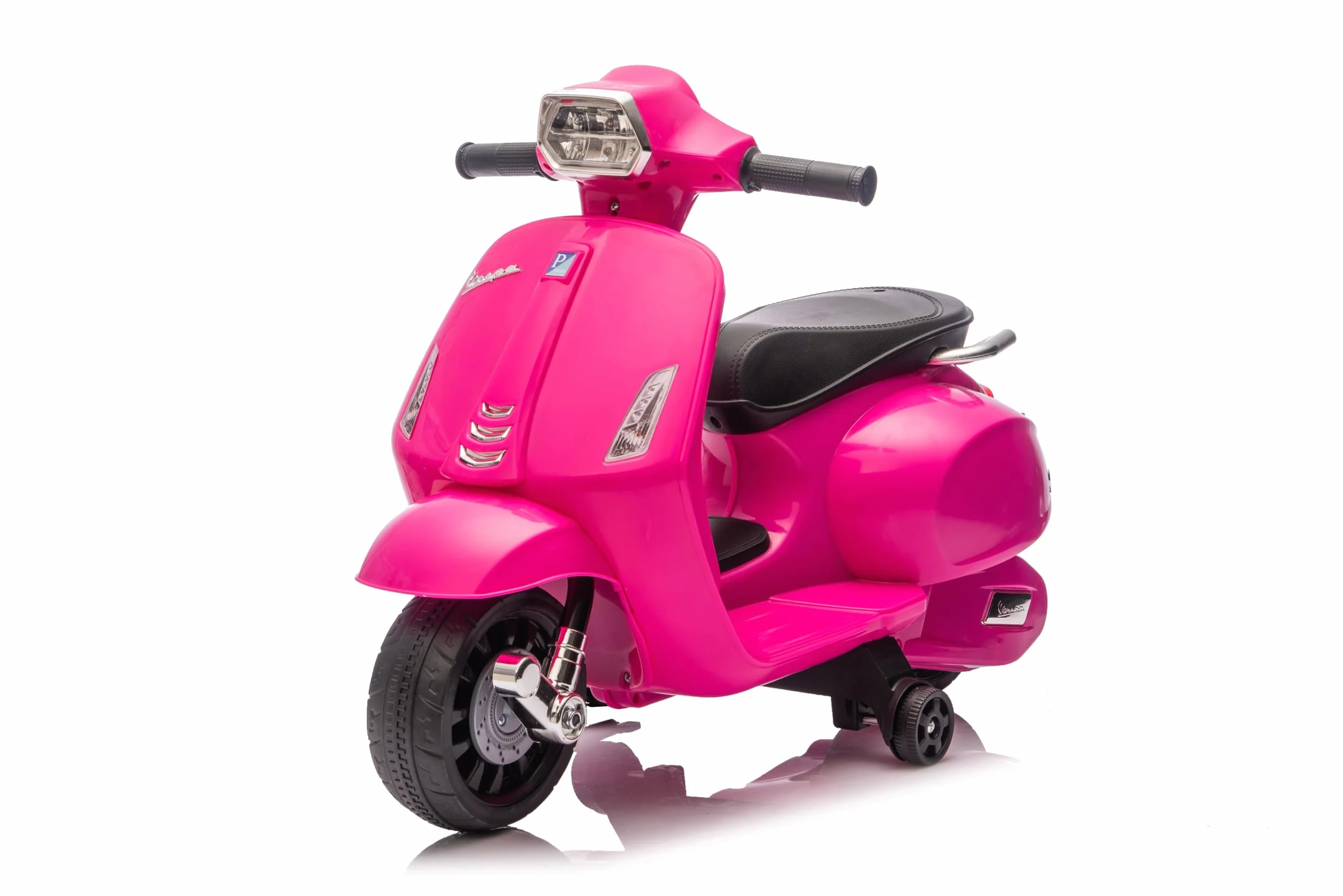 TOYSCAR Moto Elettrica Bambini Mini Vespa Elettrica per Bambini 18-36 Mesi, Moto per Bambini 6V con Licenza Ufficiale Piaggio, Luci LED, Clacson, Pedale, Ruote Stabilizzatrici (Rosa)