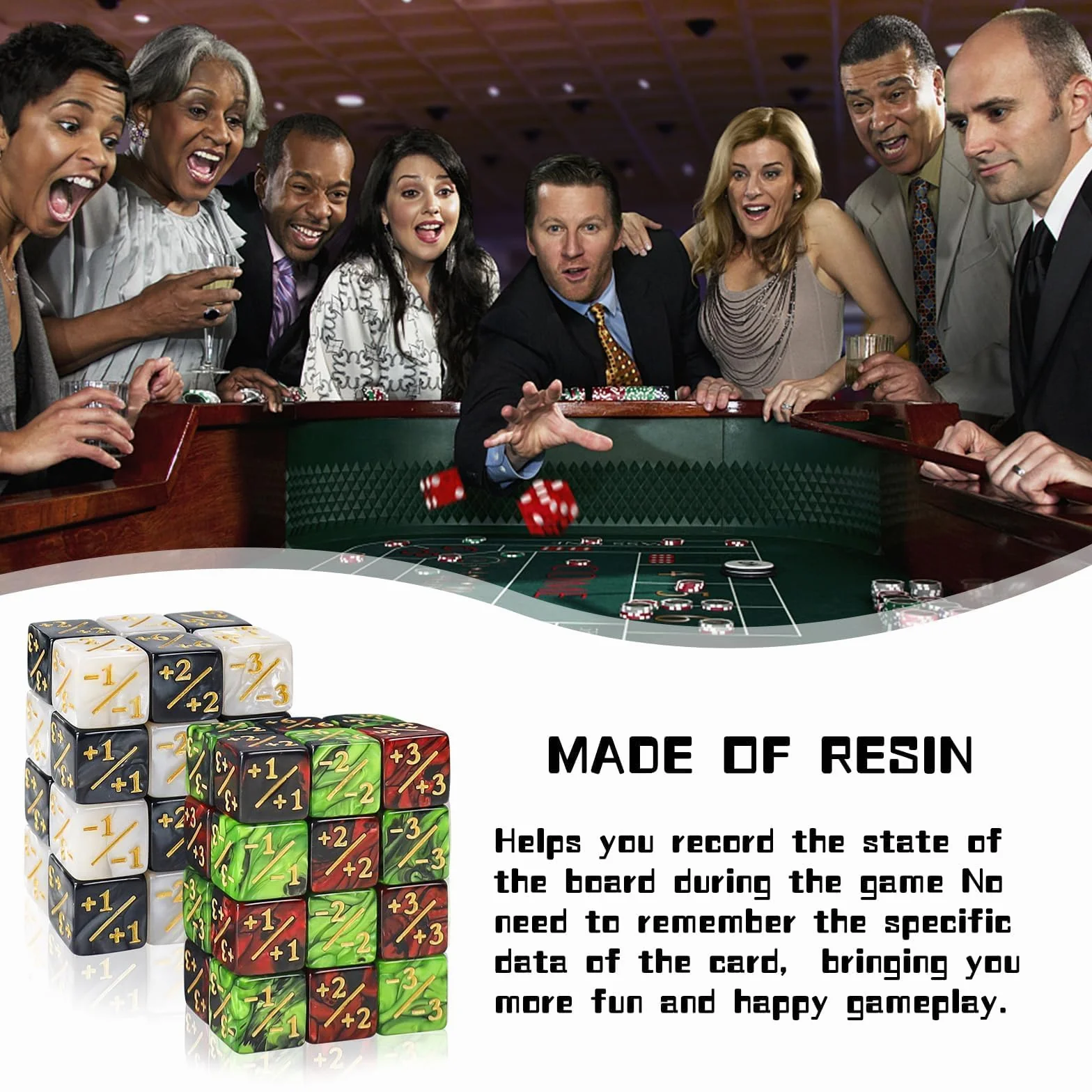 Pezzi Contatori Dadi D6, Fedeltà con Sacchetti, Compatibile con MTG, CCG, Accessori per Gioco di Carte, 4 Tipi