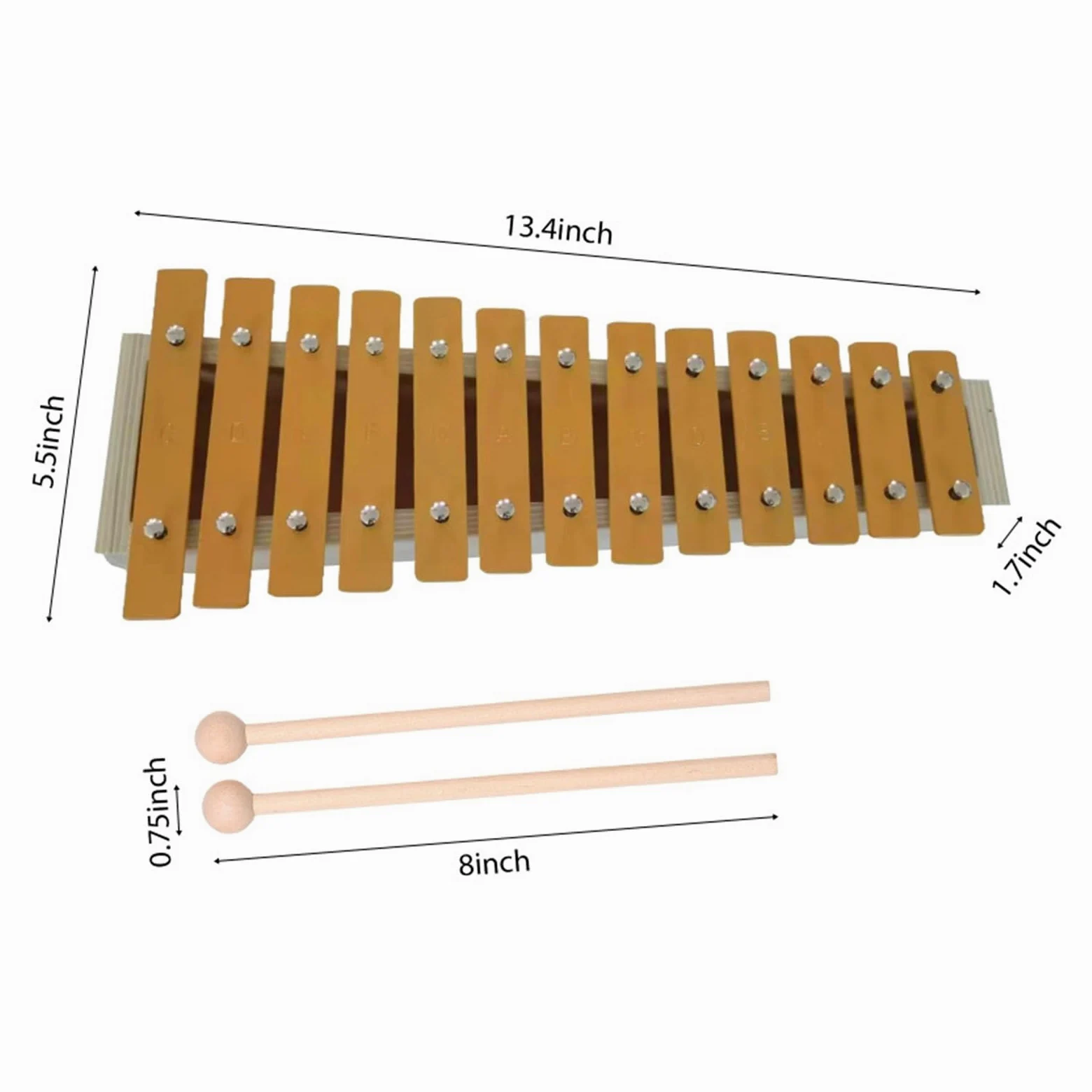13 Notes Glockenspiel Xylophone | Pianoforte in alluminio
