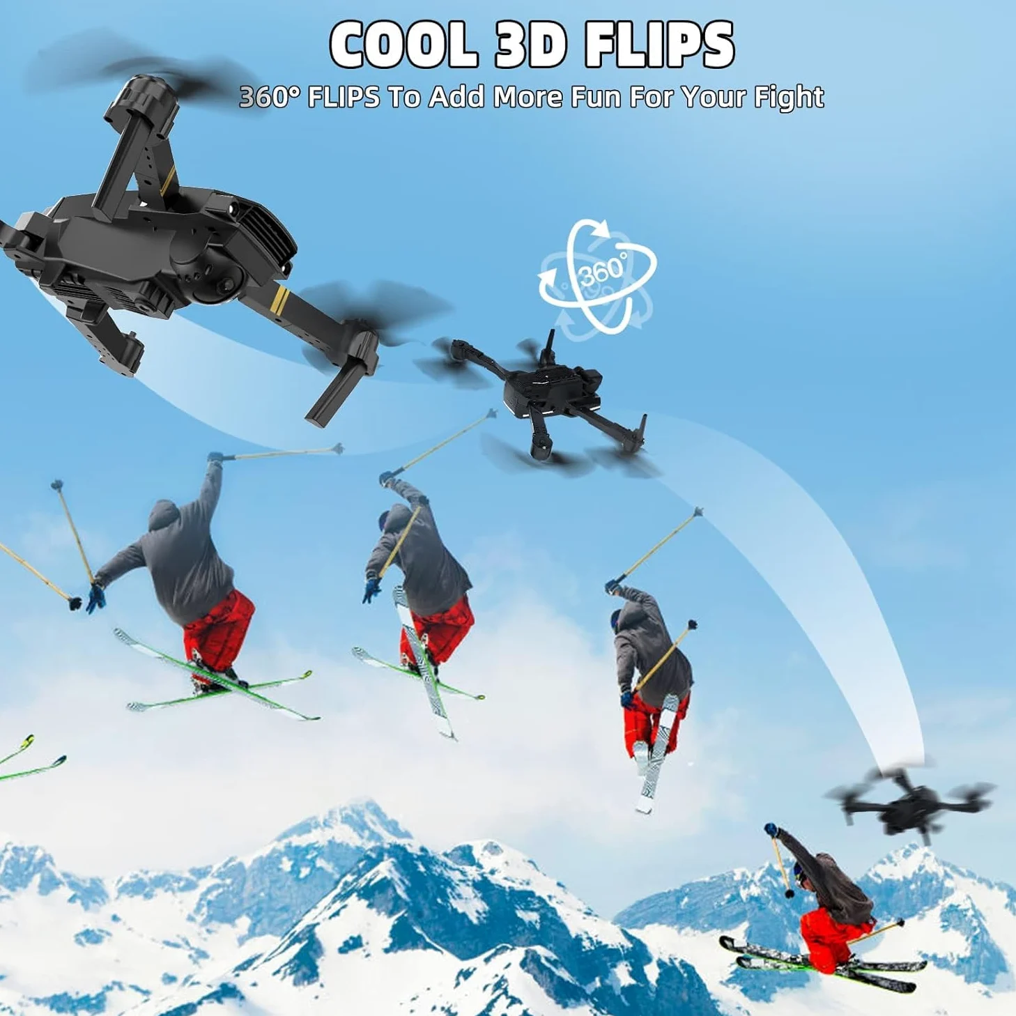 ILYPOP SHOP Drone 4K con doppia fotocamera, video live, mantenimento altitudine, decollo/atterraggio facile, 3D Flip. Ideale per principianti e professionisti. Regalo perfetto per ragazze e ragazzi
