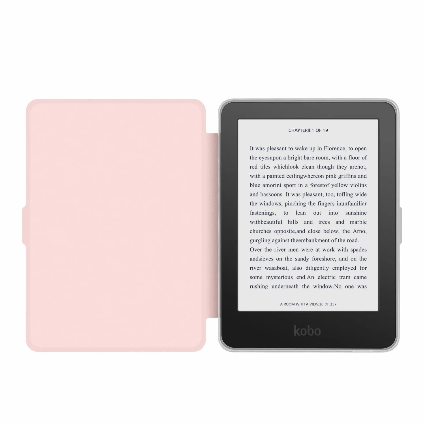 YoungMe Custodia girevole a 360 gradi per Kobo Clara BW 2024 da 6", design magnetico staccabile, supporto regolabile, retro trasparente, con funzione di accensione e spegnimento automatico (rosa)
