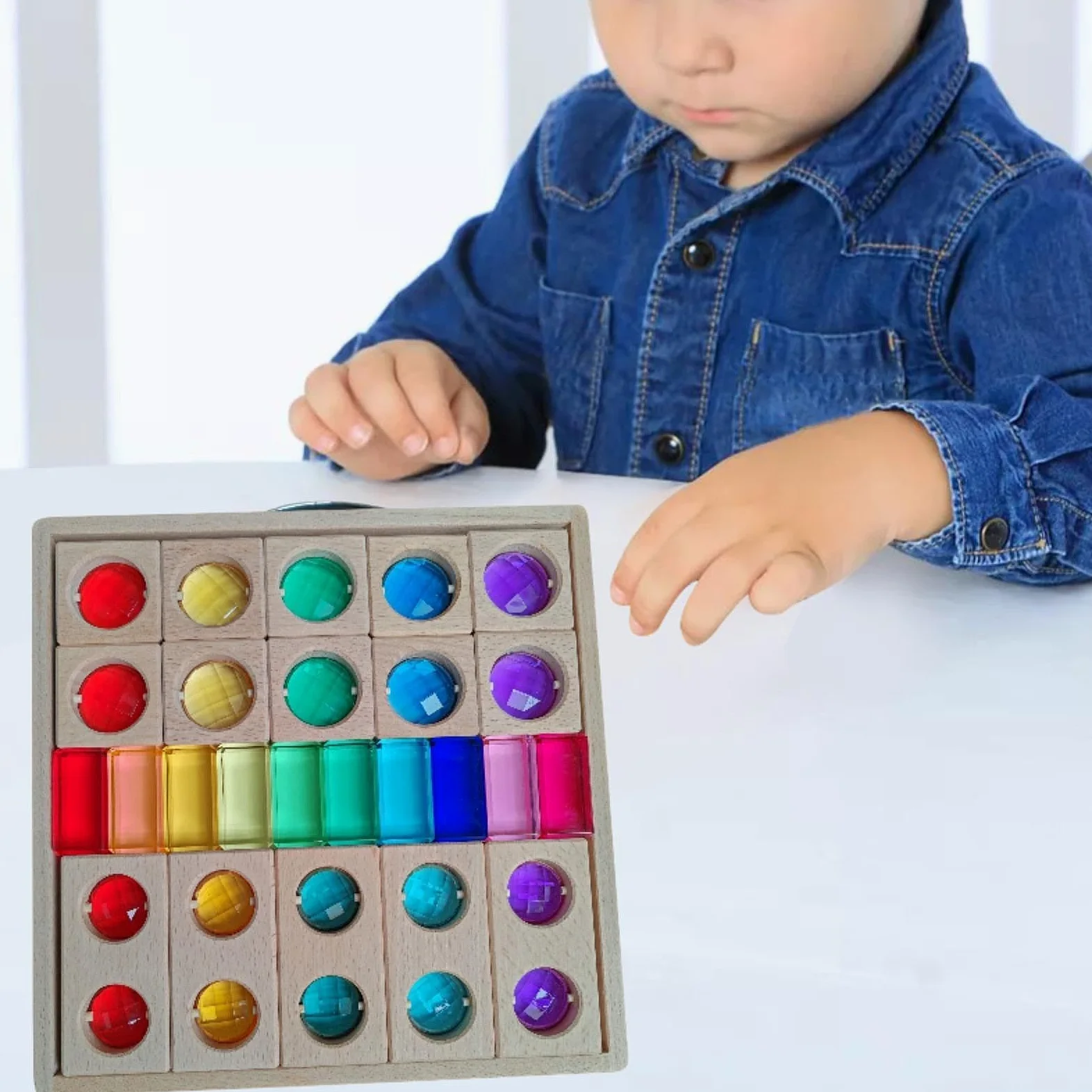 Cubi in Acrilico per Bambini dai 3 Ai 6 Anni, Giocattoli Impilabili, 3 Tipi di Blocchi