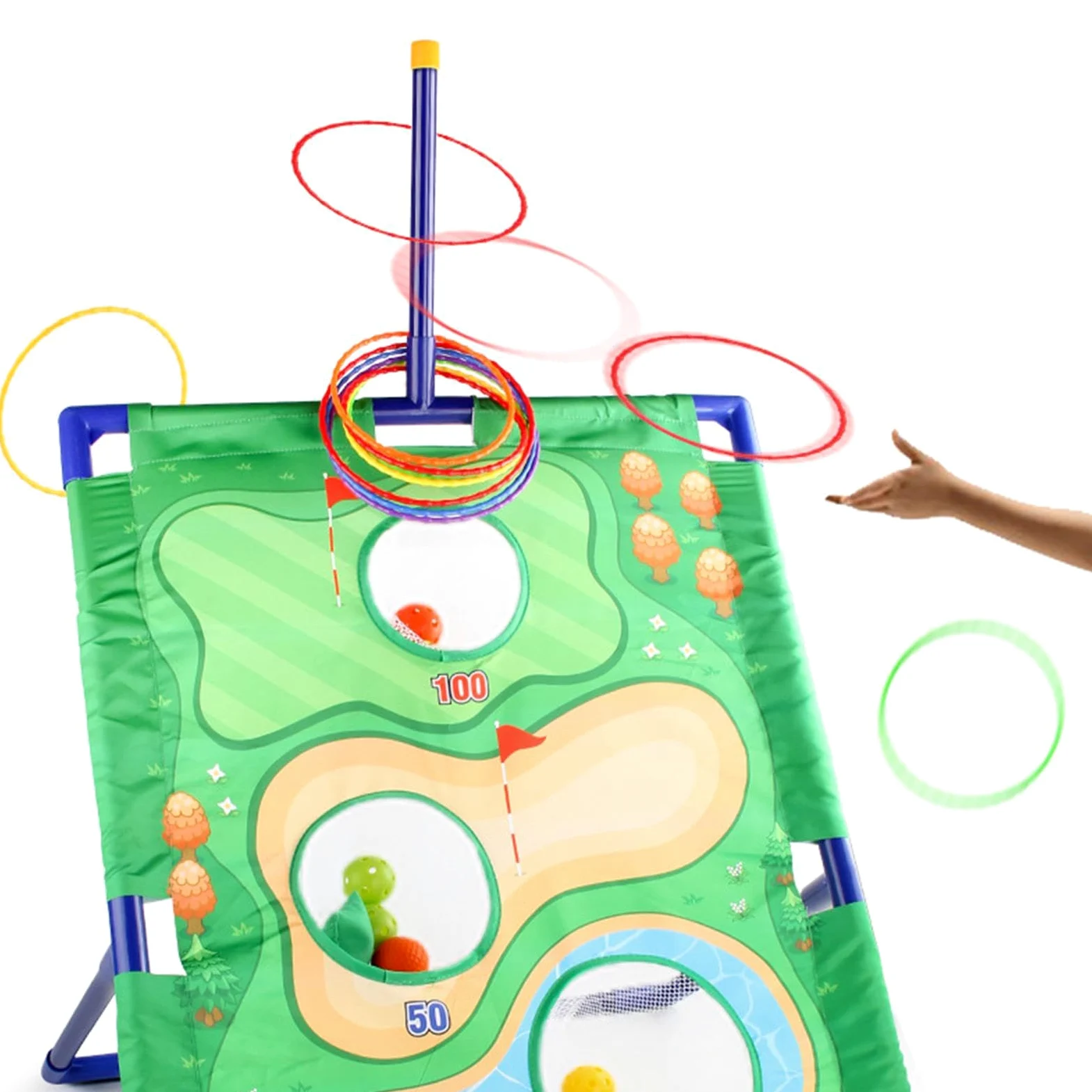 Gioco coinvolgente con sacchi di sabbia, lancio di giocattoli con tavola pieghevole per il mais e sviluppo di varie capacità motorie per bambini, gioco con sacchi di