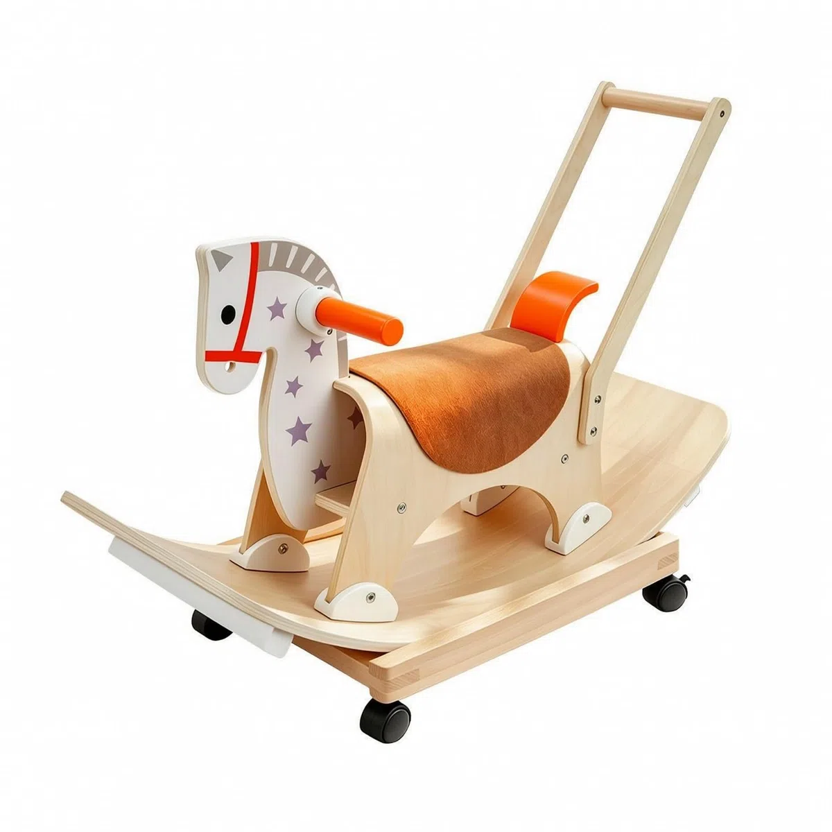 Almencla Cavalluccio a | Imbottito, a in Legno, Stabile, Giocattolo, per Area Giochi, Neonati, Stile B