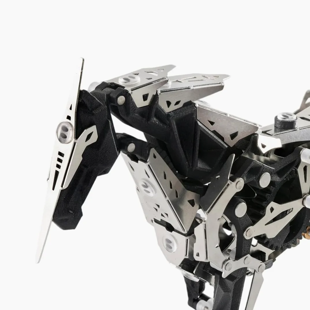 Puzzle 3D in metallo per adulti, a energia solare, 165 pezzi | Cavallo in movimento con azionamento meccanico, struttura del cambio con ingranaggi e aste aperti, senza incollaggio
