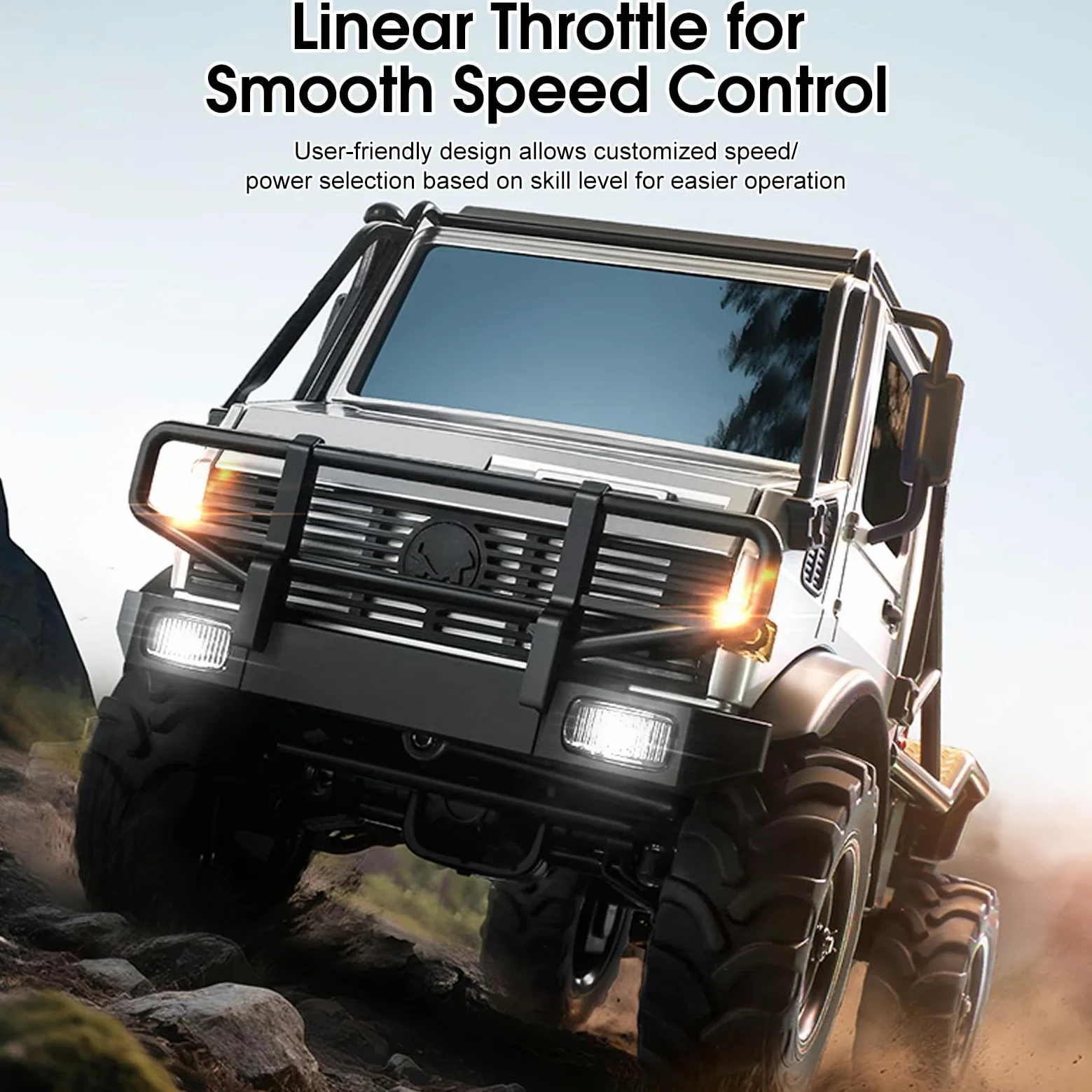 Changor Auto Fuoristrada con Carrozzeria in Lega 4WD RC Crawler 1:18 | Design adatto a tutti i terreni, capacità di arrampicata, luci multi-scenario, telecomando 2.4G, per uso interno ed esterno