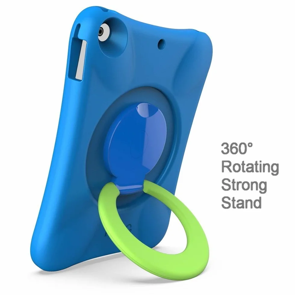 NLR Custodia Eva per Bambini per iPad | più Direzioni Stand Stabile | Compatibile con 9,7-Pollici Nuovo iPad 2018/2017 (6a/5a Generazione) / iPad Air 2 / iPad Air (Blu+Verde)