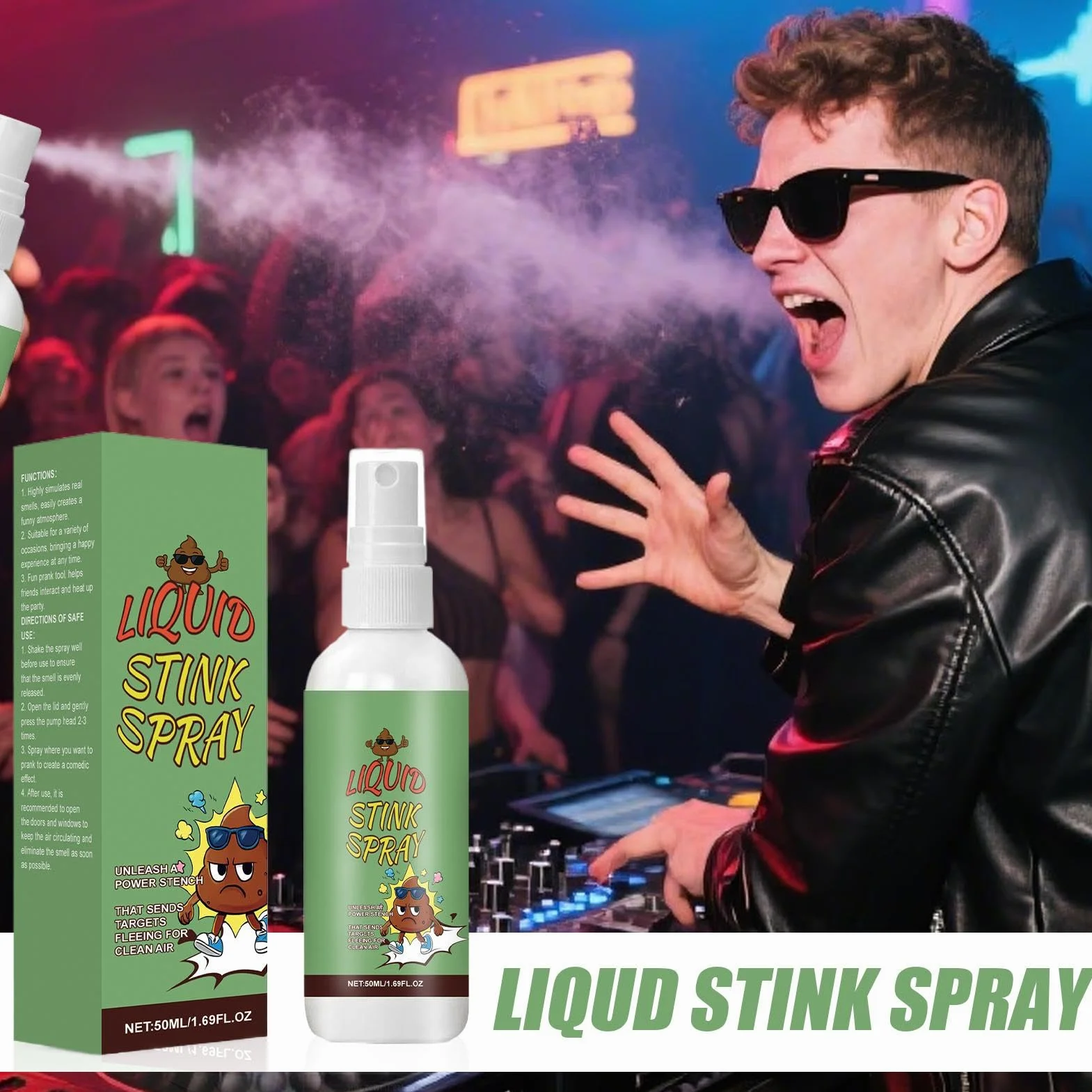Spray Puzzolente | Spray Adatto Agli Adulti | 50ml Puzzolente Extra Forte Con Suono Gioco Divertente Per Scherzi Feste Adulti Bambini Halloween Pesce D'Aprile