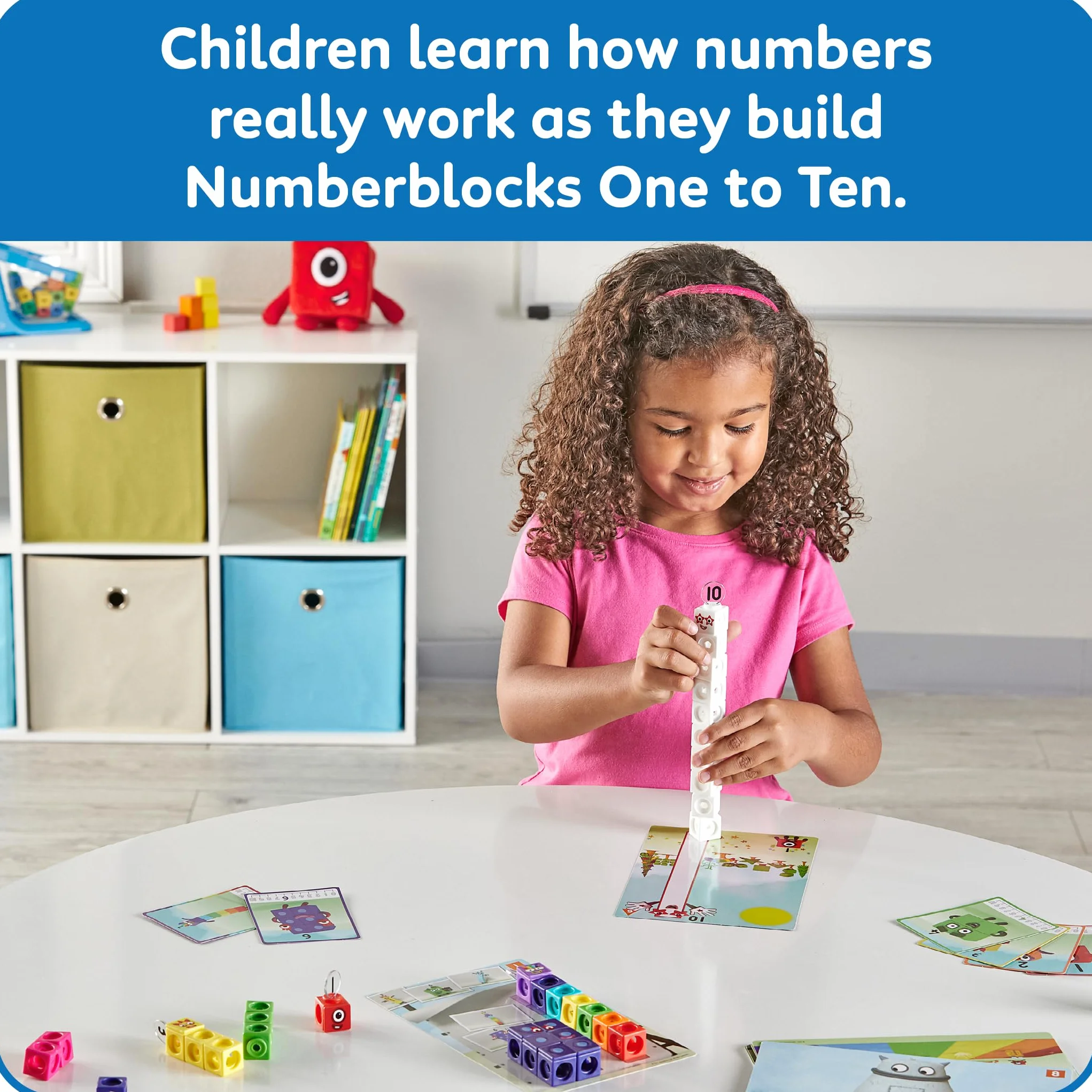 Learning Resources Set di attività Numberblocks 1-10 con i Cubi MathLink, Apprendimento della Matematica nei Primi Anni, Costruire, Imparare e Giocare in Classe e a casa, dai 3 Anni