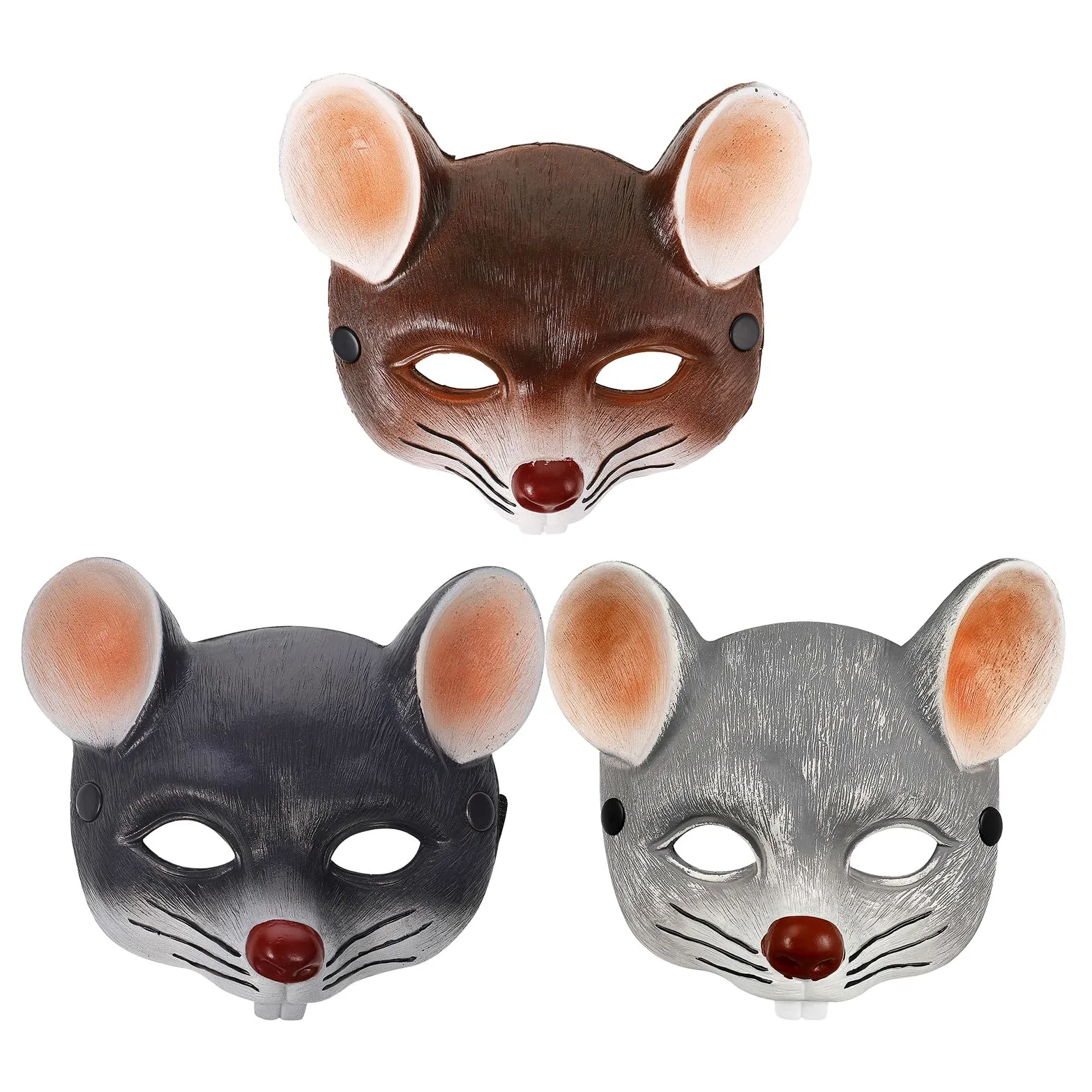 Toyvian 2 maschere da topo per adulti e bambini - Maschera da topo realistica per feste di carnevale di Halloween, cosplay e travestimenti.