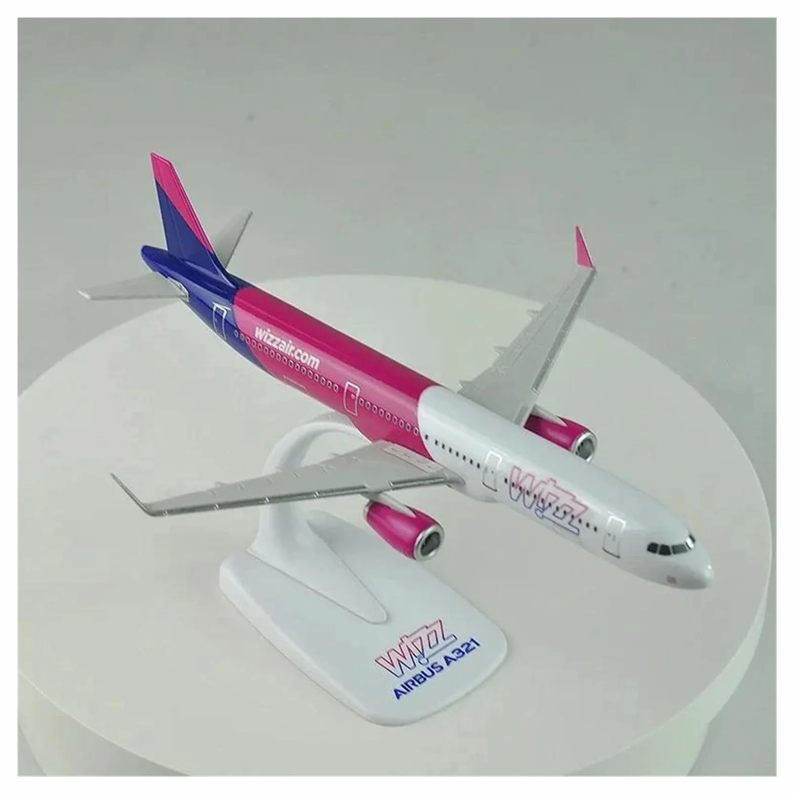 Aerei in Metallo in Miniatura Resina 20 Cm per WIZZ Air A321 Neo Modello Aeromobile Pressofuso in Miniatura Modello Aereo Kit per visualizzazione