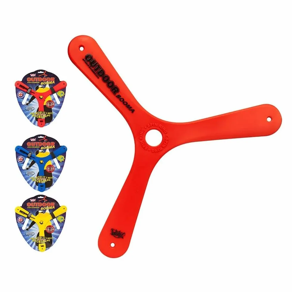 l&j Boomerang Aerodinamico in Polimero Ultraresistente – Ritorno Preciso, Lungo Raggio 15-20 Metri – Leggero, Flessibile, per Esterni, Adatto a Principianti e Esperti, Perfetto per Adulti e Ragazzi