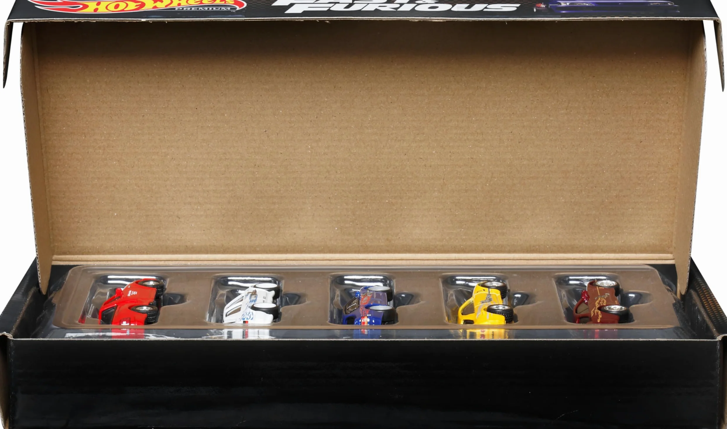 Hot Wheels Fast & Furious - Set da 5 macchinine die-cast in scala 1:64, aito iconiche dal primo film, confezione in edizione limitata per collezionisti, giocattolo per bambini, 3+ anni, HKF08