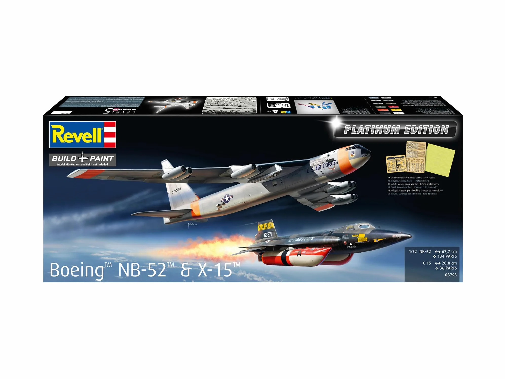 Revell 03793 B-52D Stratofortress Platinum Edition Aircraft 1:72 Kit modellino in plastica non costruita/non verniciata