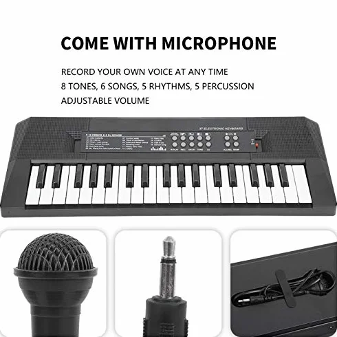 Tastiera elettronica, pianoforte digitale a 37 tasti con funzione di registrazione microfonica, adatto ai principianti per esercitarsi